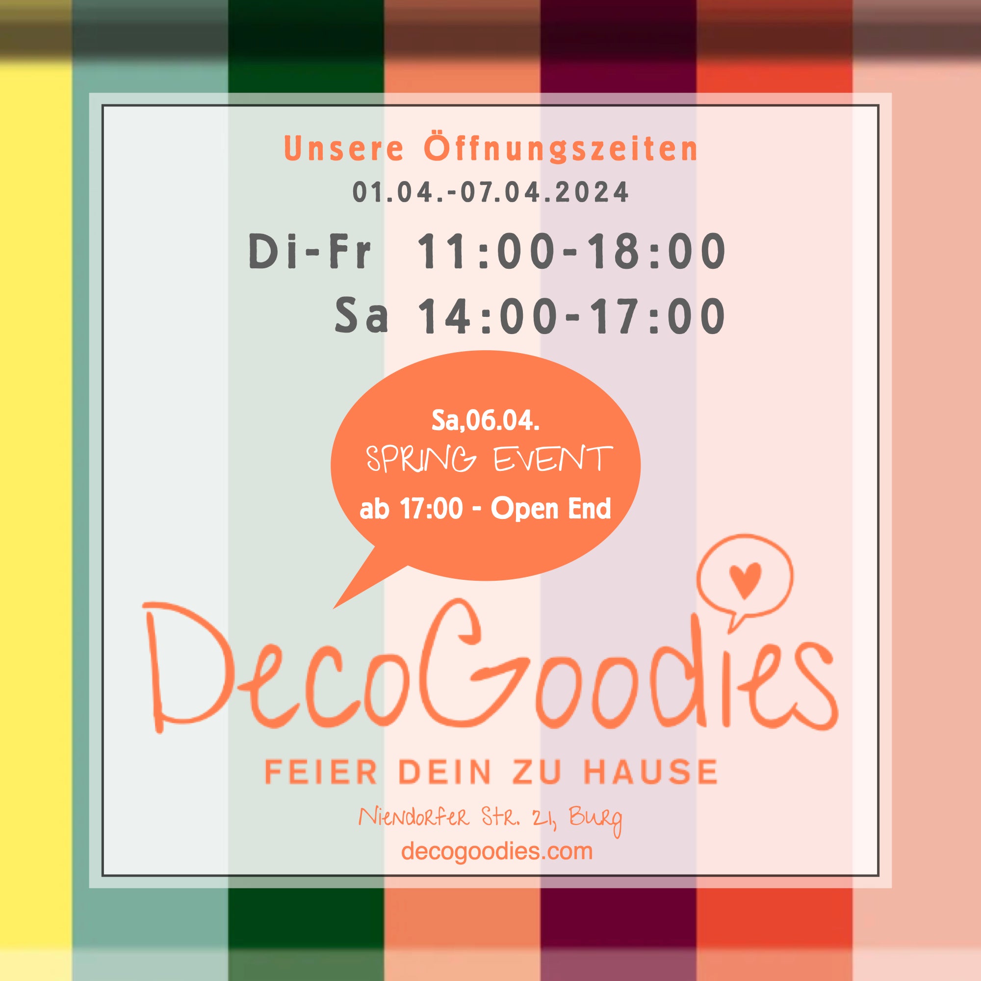 Öffnungszeiten Ostern & Spring Event