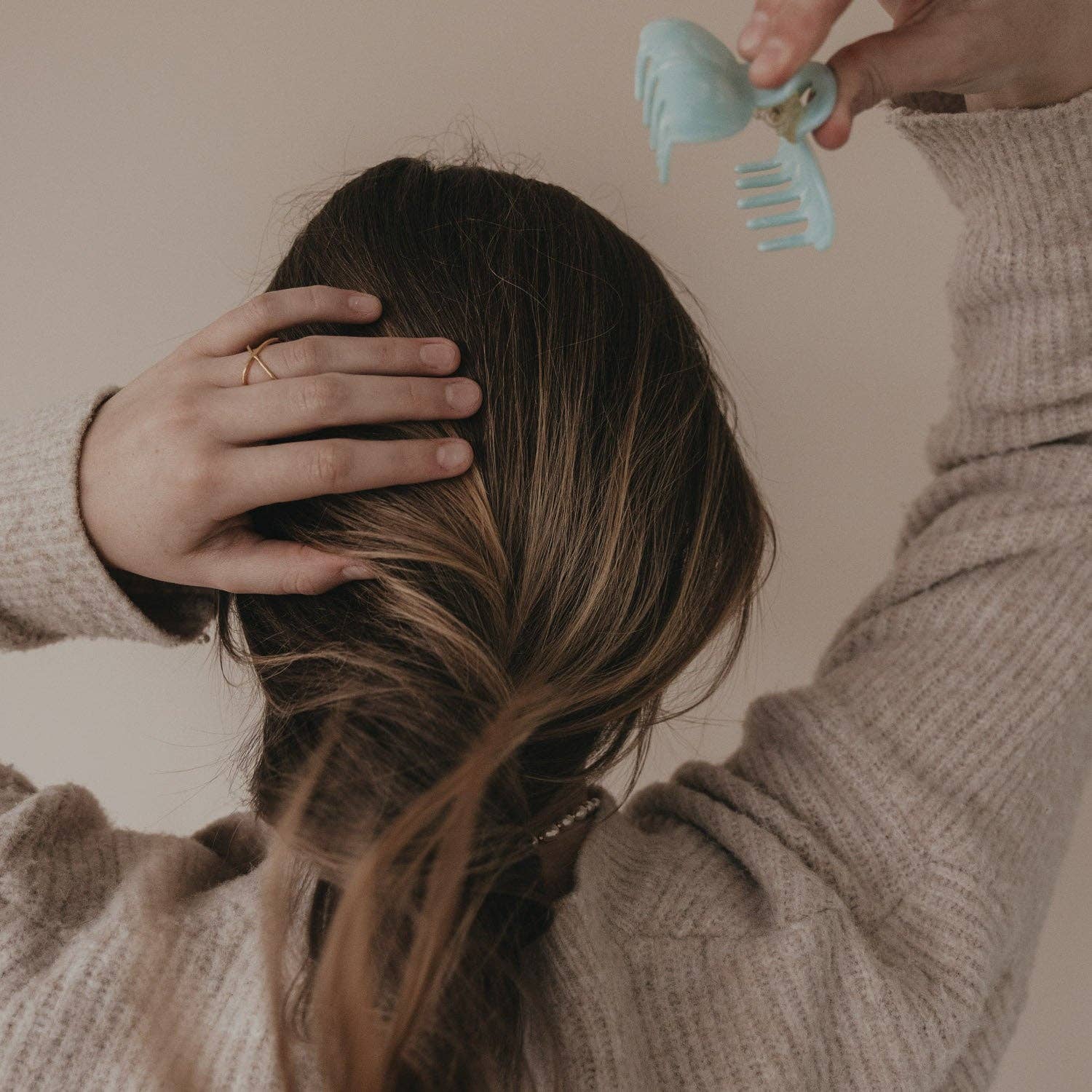 Haarspange groß Herz Mint