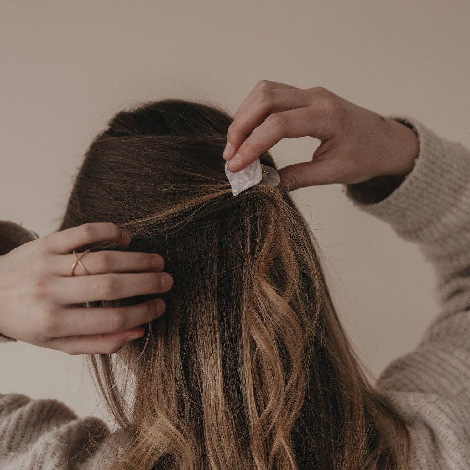 Haarspange Herzform groß Pearl