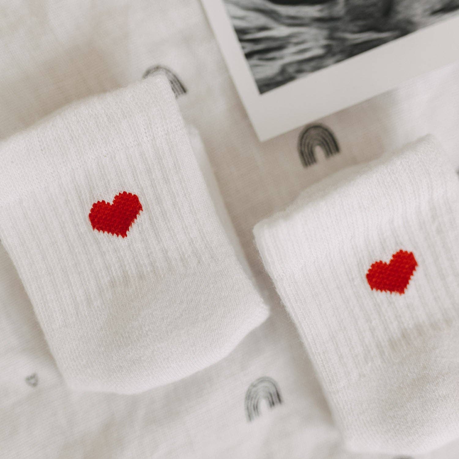 Babysocken 3 Monate, Herz rot