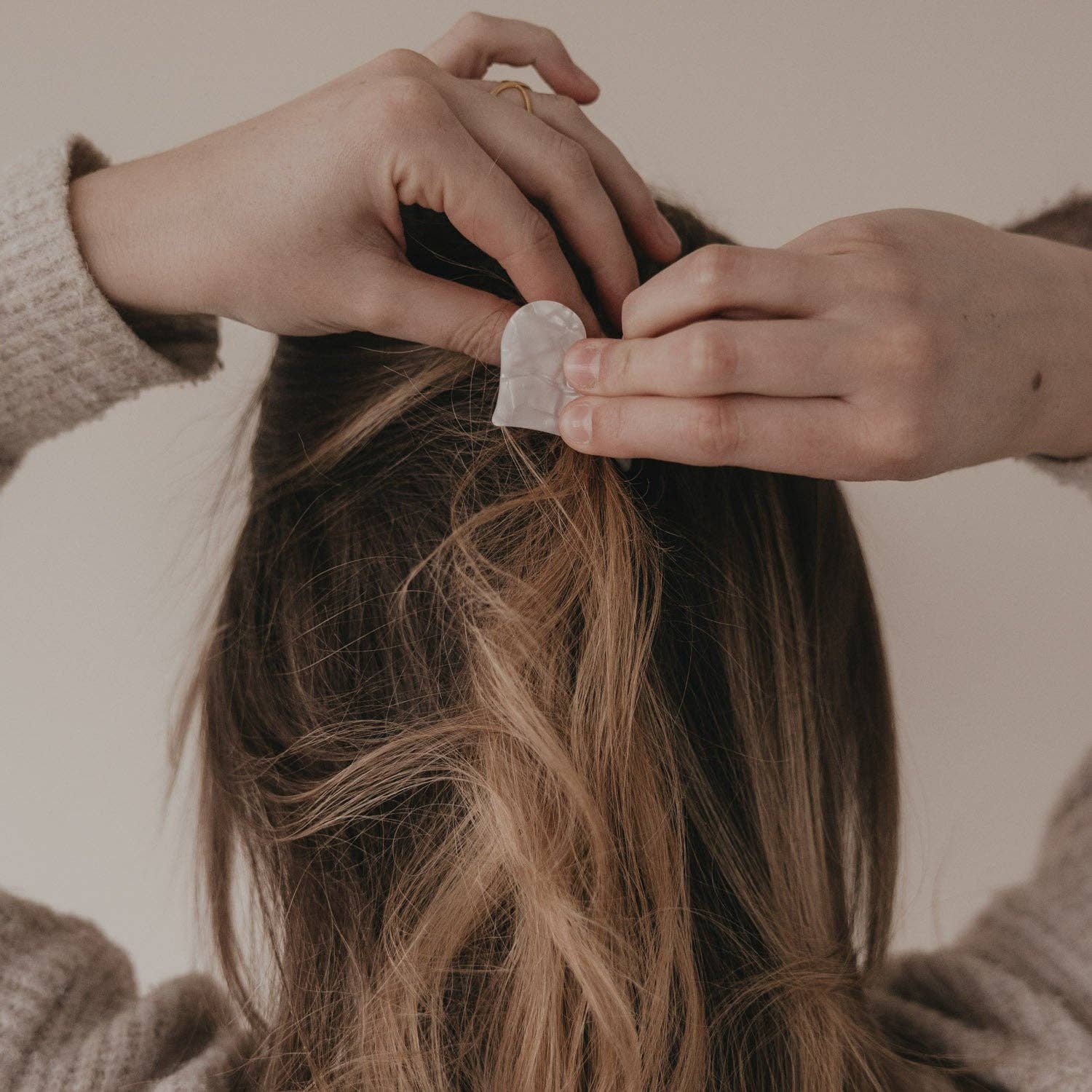 Haarspange Herzform groß Pearl