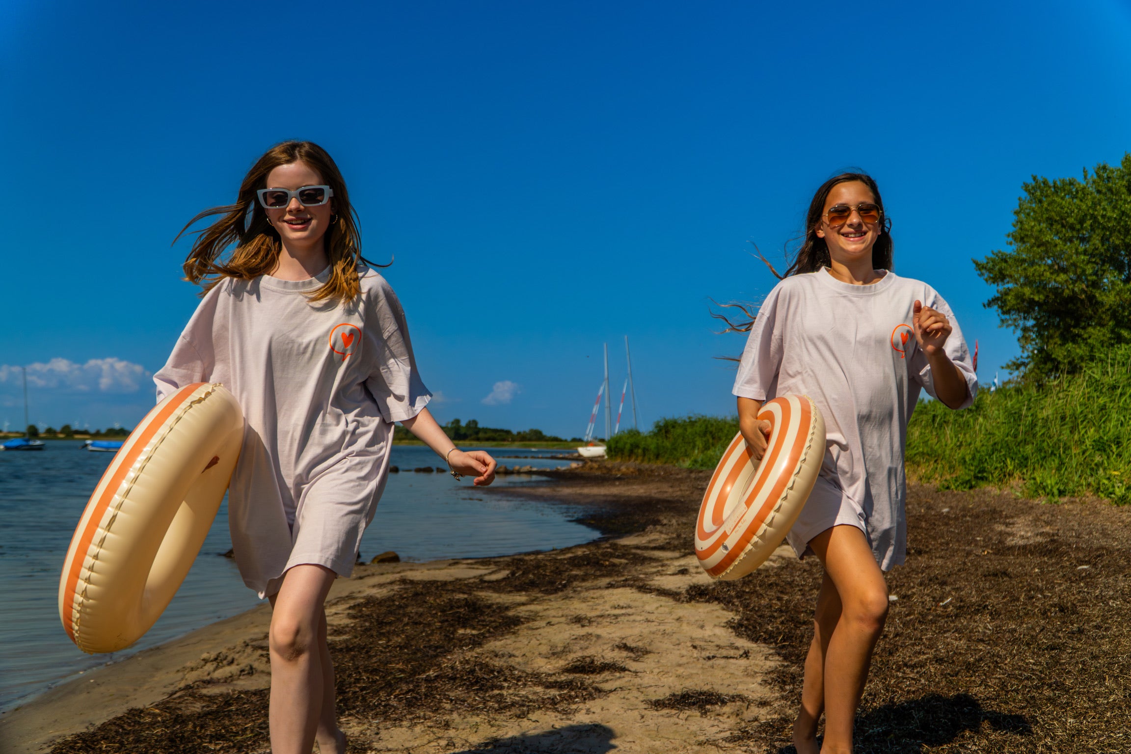 DG Long-/ Beach Shirt, grau softlila meliert