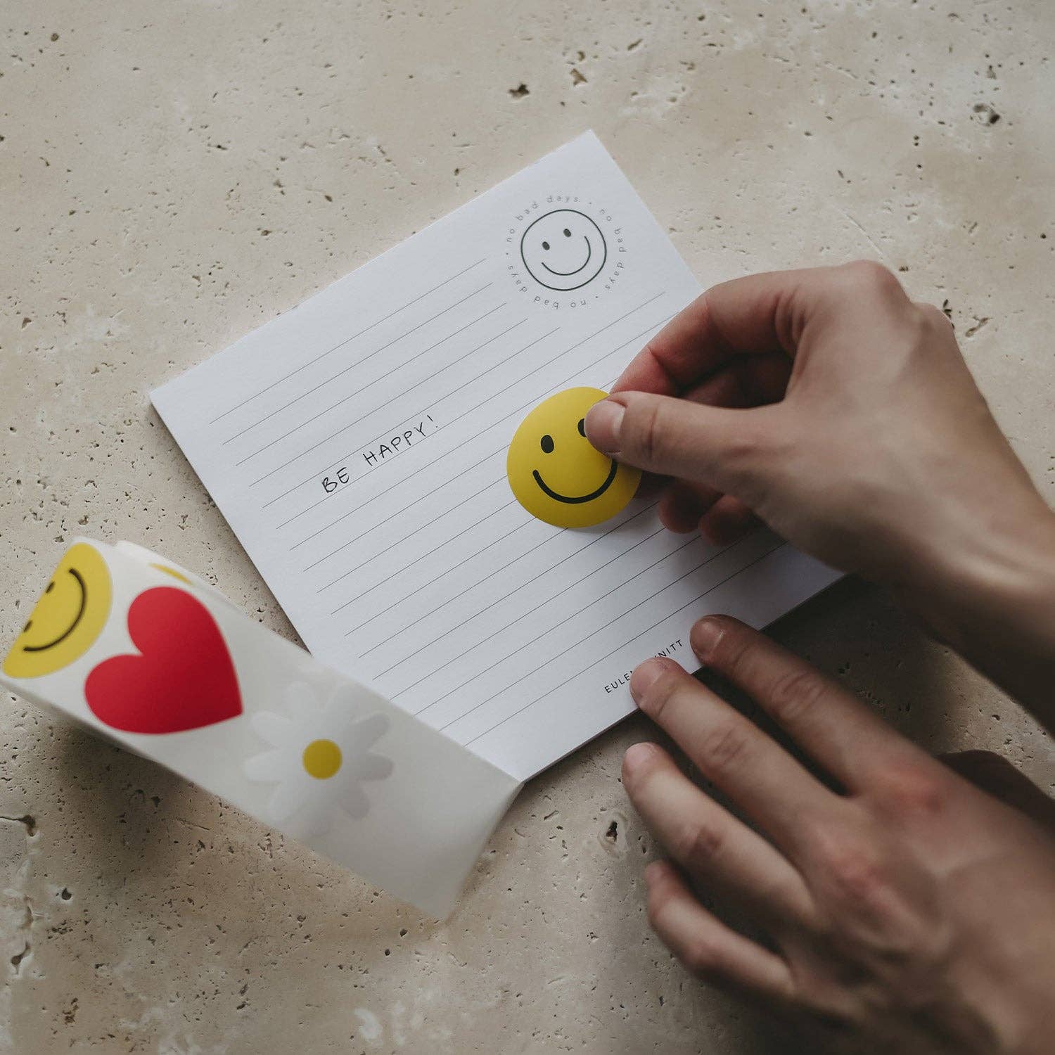 Aufkleber Smiley, Herz, Daisy