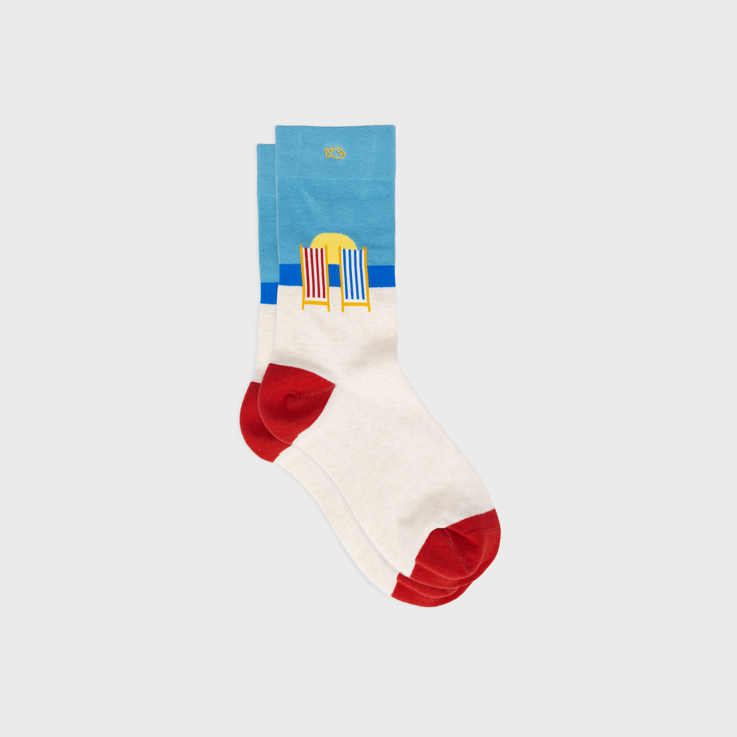 Socken, Muster beach, Klappstühle