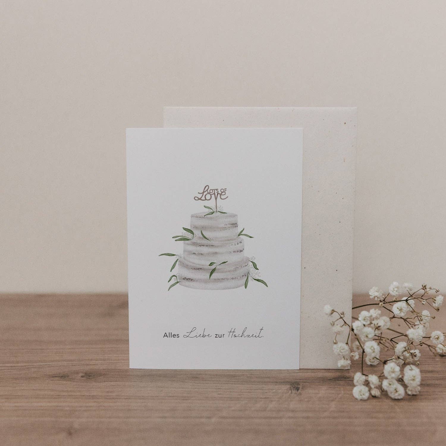 Klappkarte Hochzeitstorte