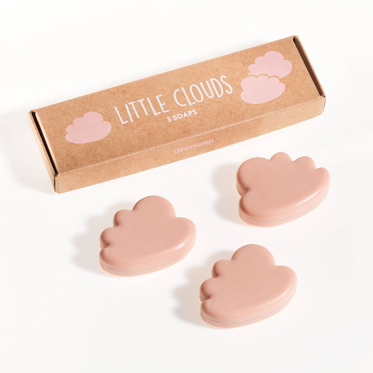 Little Clouds - 3 Gästeseifen, roséfarben