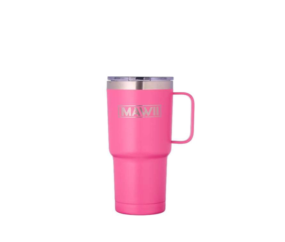 Edelstahl Becher mit Henkel, verschiedene Farben