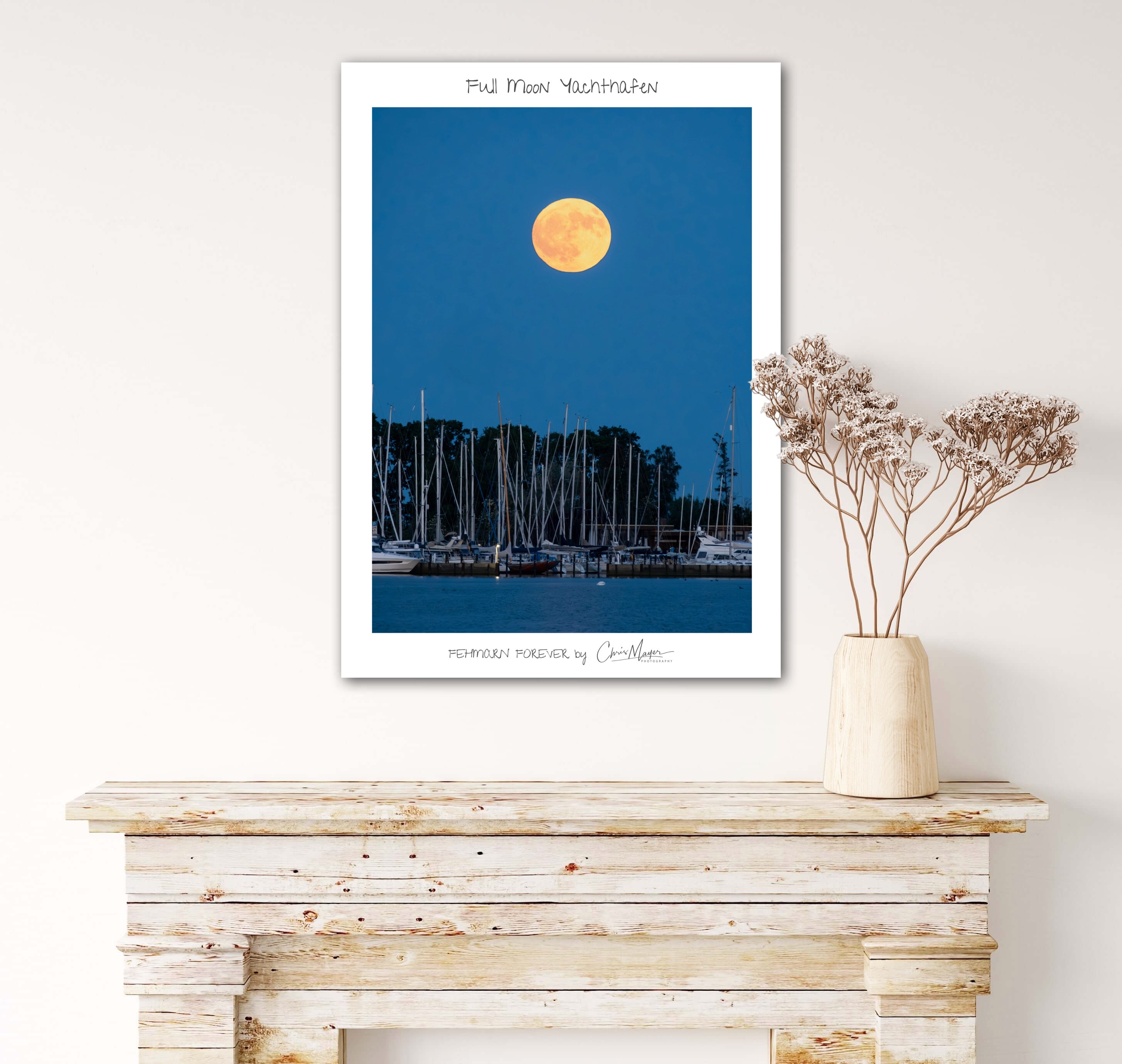 Full Moon Yachthafen - Poster - FF, Hochformat
