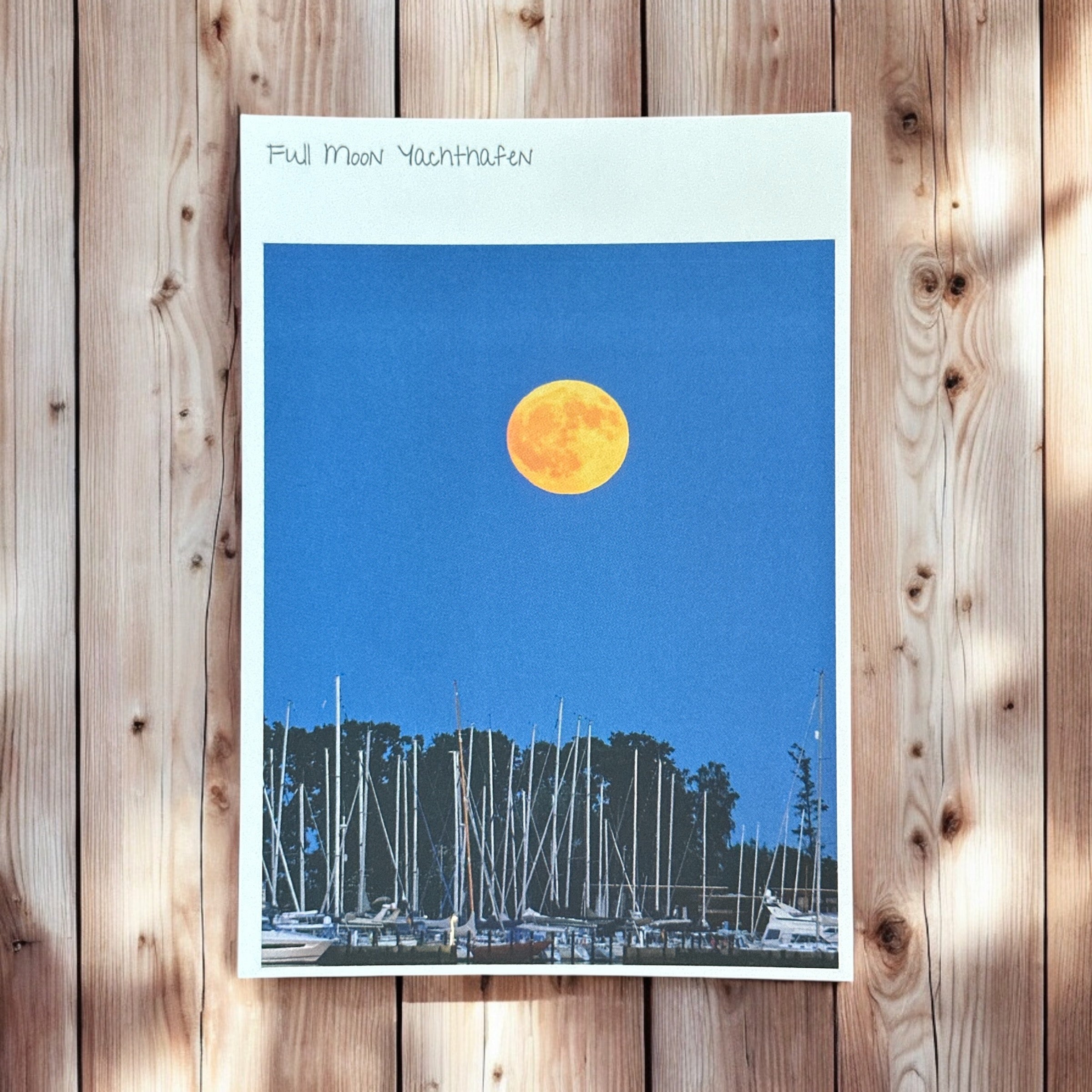 Postkarte "Full Moon Yachthafen"