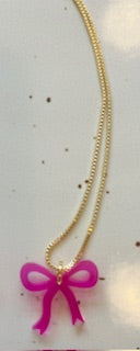 Halskette gold, Schleife, verschiedene Farben