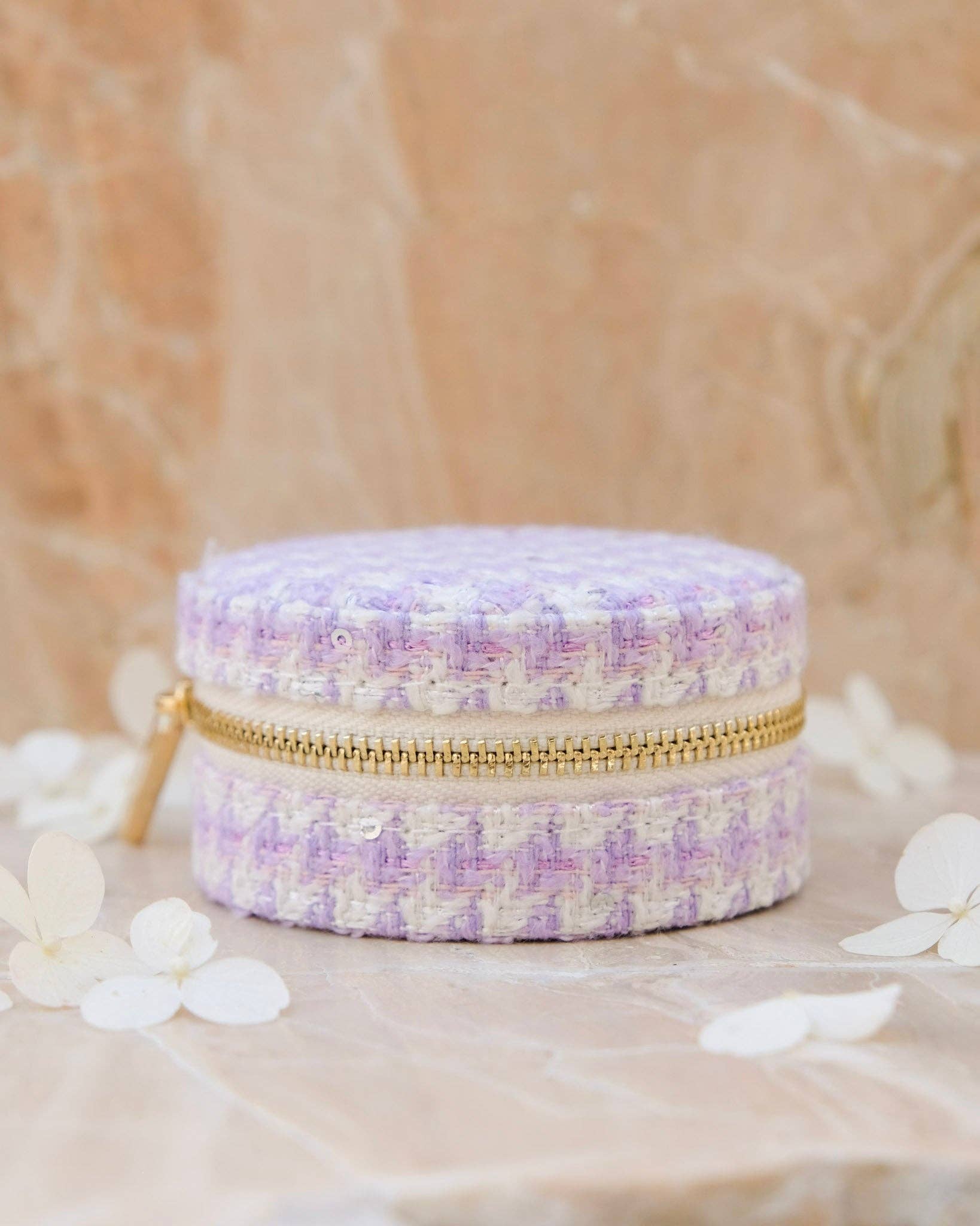 Reise-Schmuckkästchen im Hahnentrittmuster