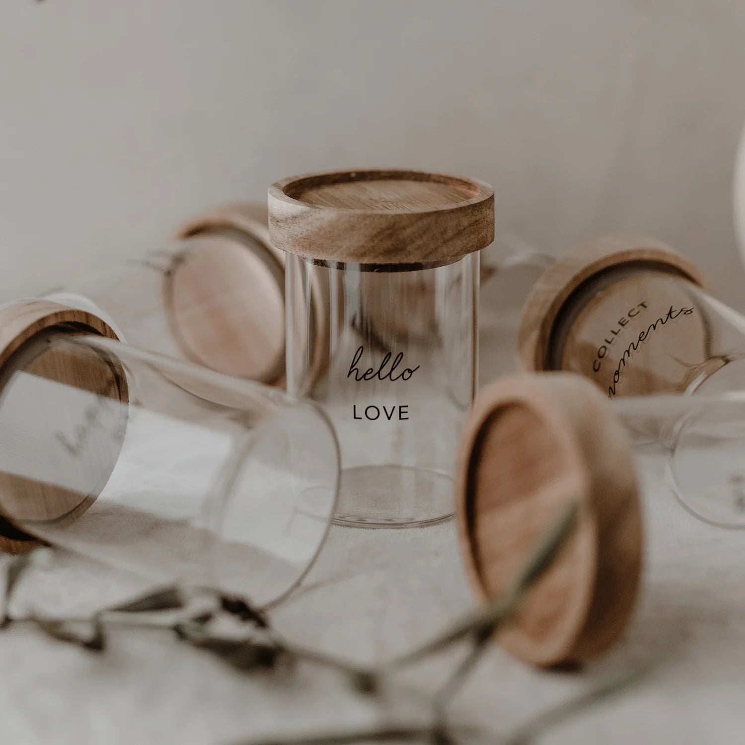 Eulenschnitt, Minivorratsglas mit Beschriftung, Stck. inkl. Deko