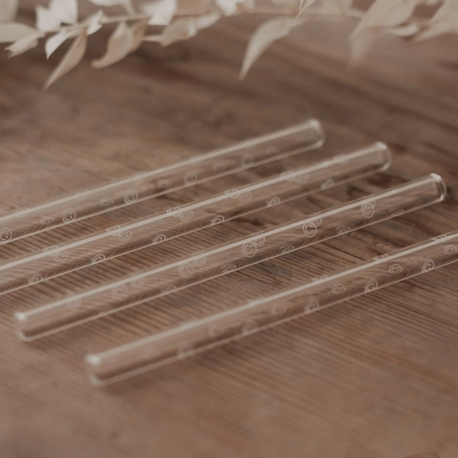 Strohhalme aus Glas, verschiedene Motive