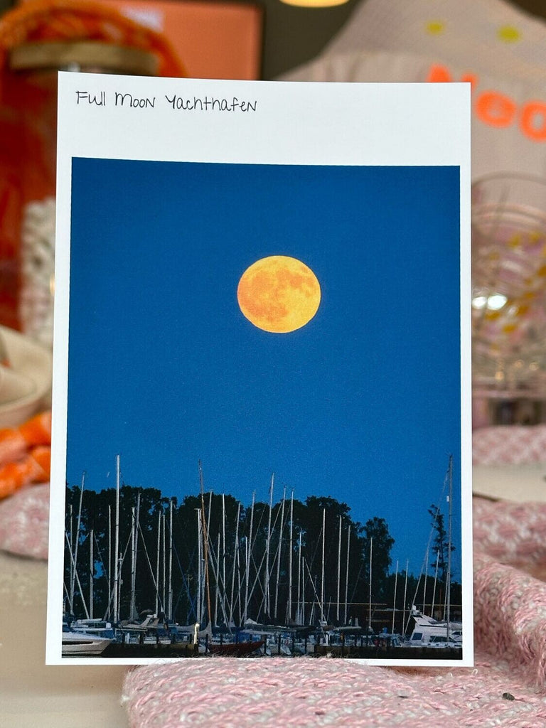 Postkarte "Full Moon Yachthafen"