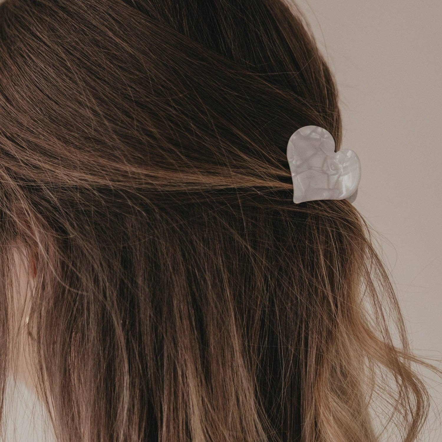 Haarspange Herzform groß Pearl