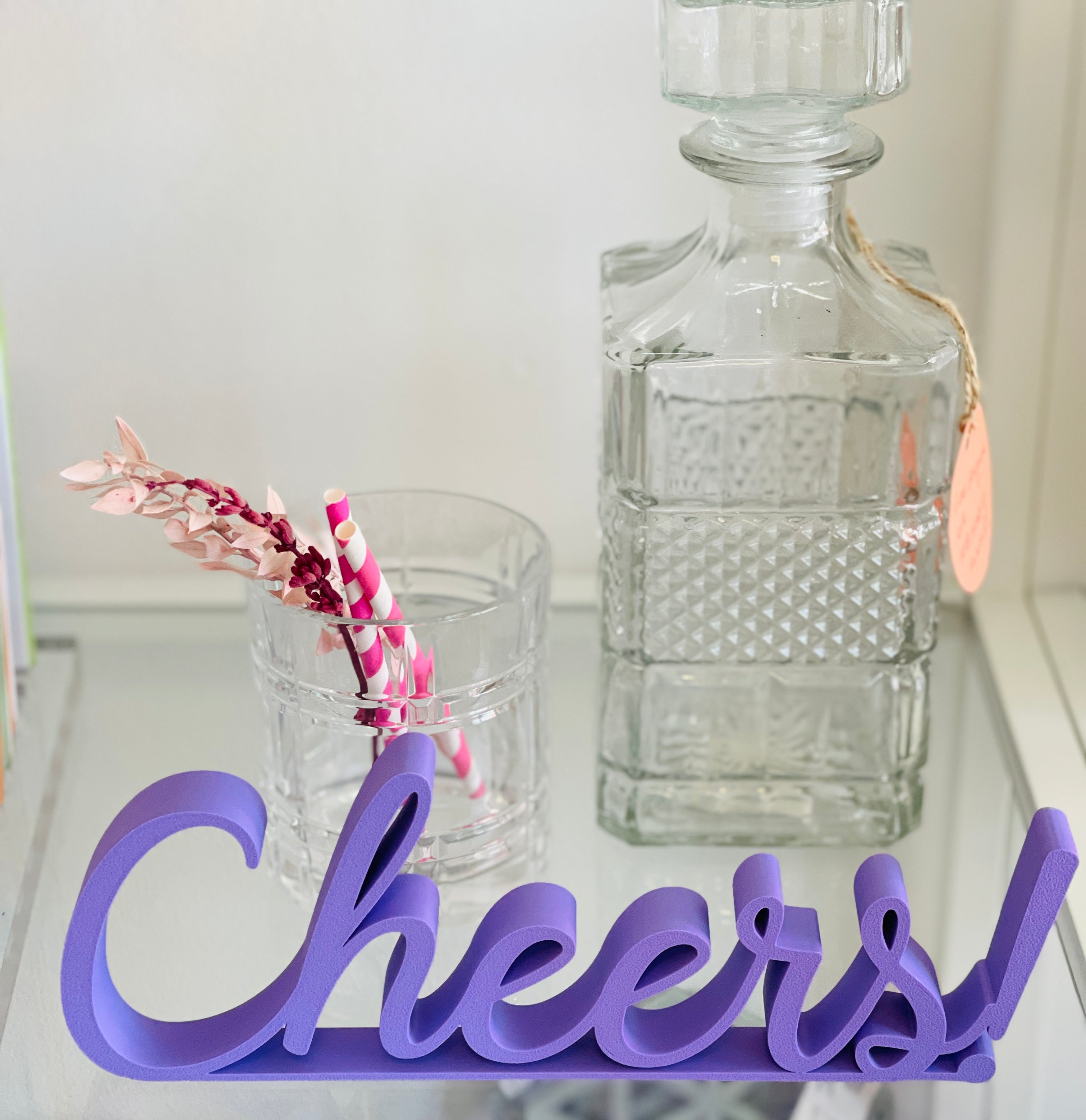 3D-Schriftzug "Cheers!", verschiedene Grössen & Farben