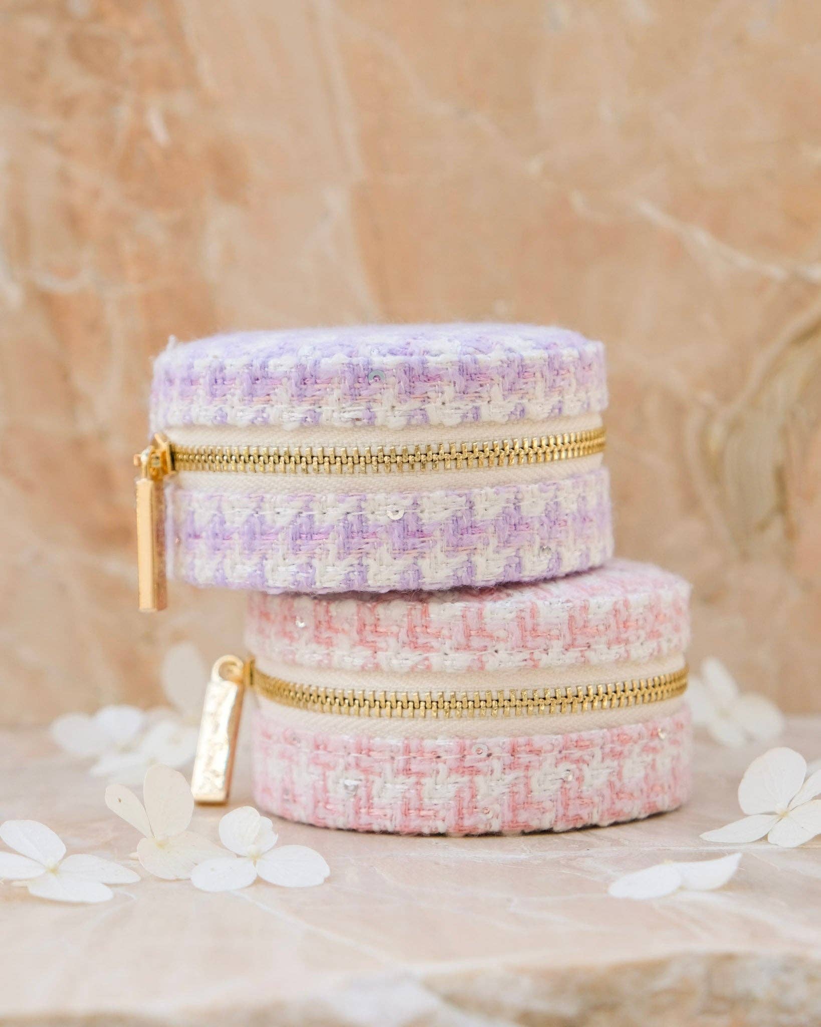 Reise-Schmuckkästchen im Hahnentrittmuster