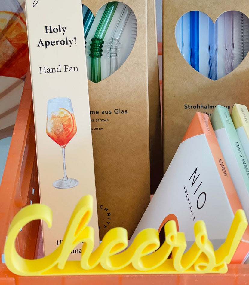 3D-Schriftzug "Cheers!", verschiedene Grössen & Farben