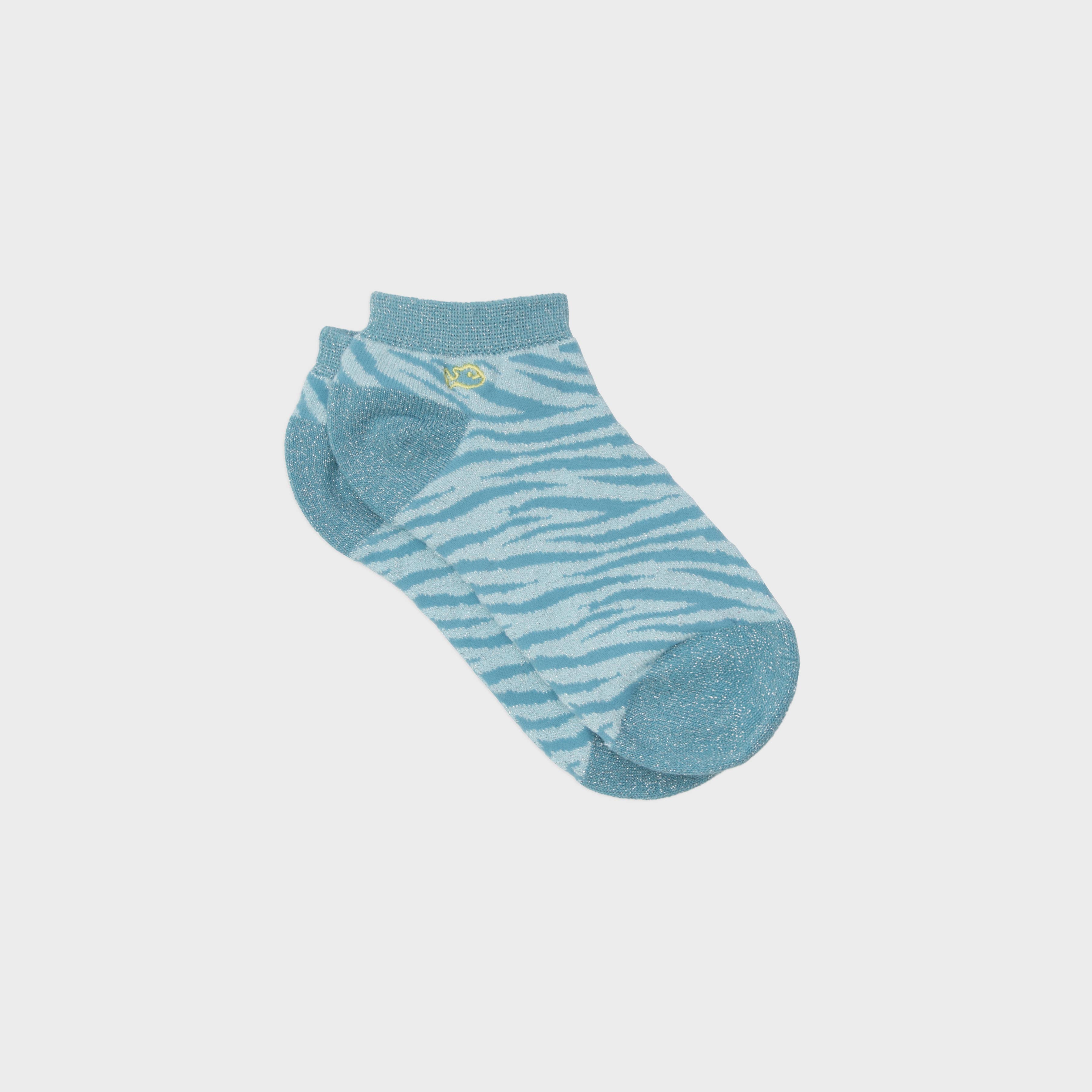 Knöchelsocken,  Zebra - Blau