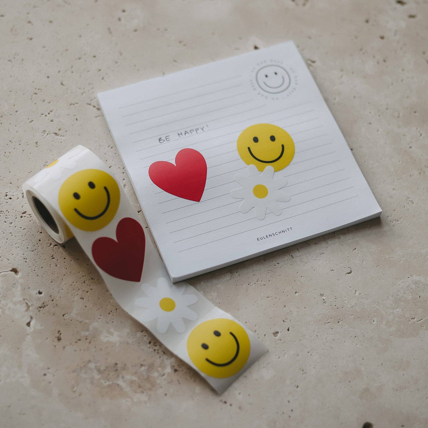 Aufkleber Smiley, Herz, Daisy