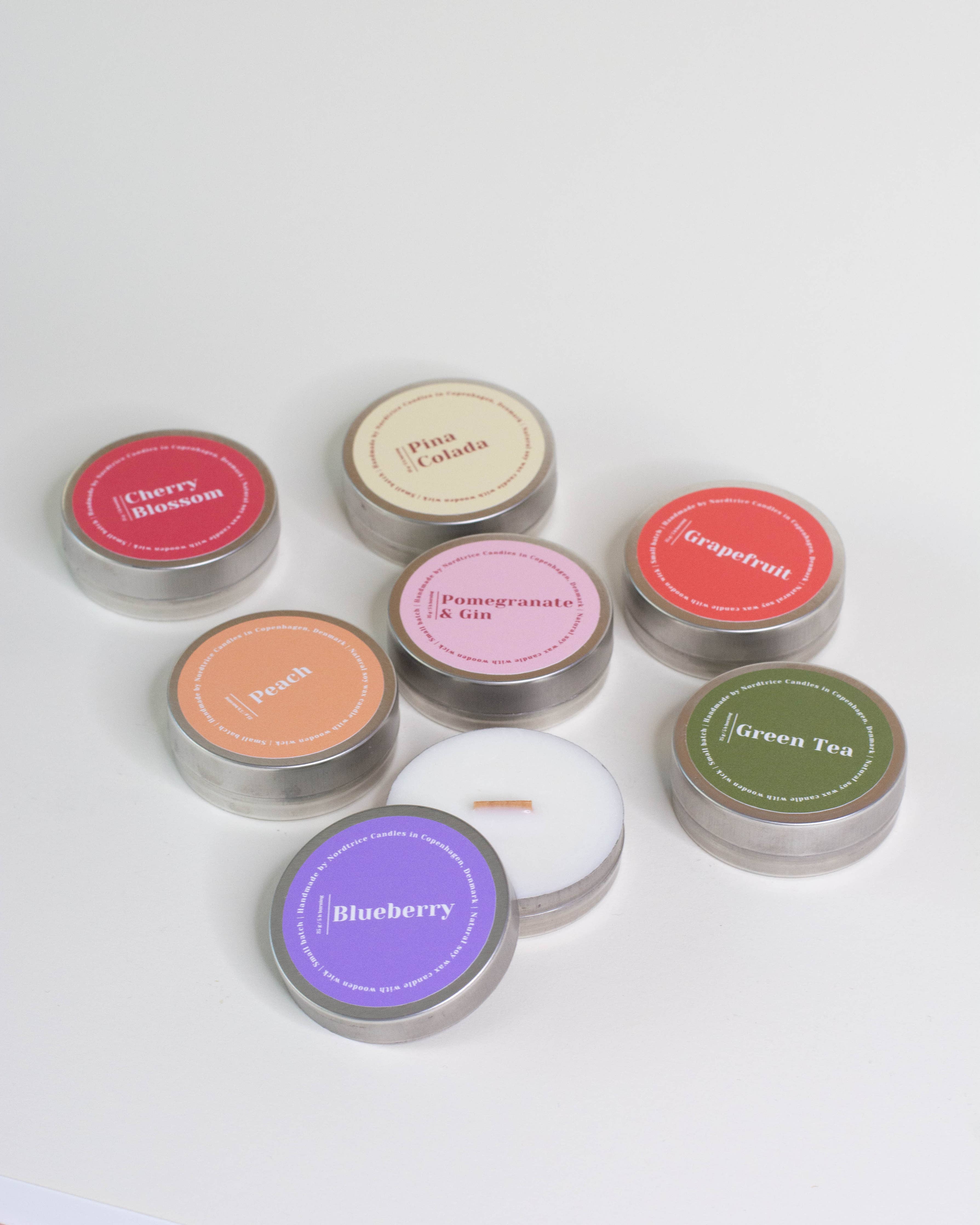 Mini-Duftkerzen aus Soja, Grapefruit & Granatapfel/Gin