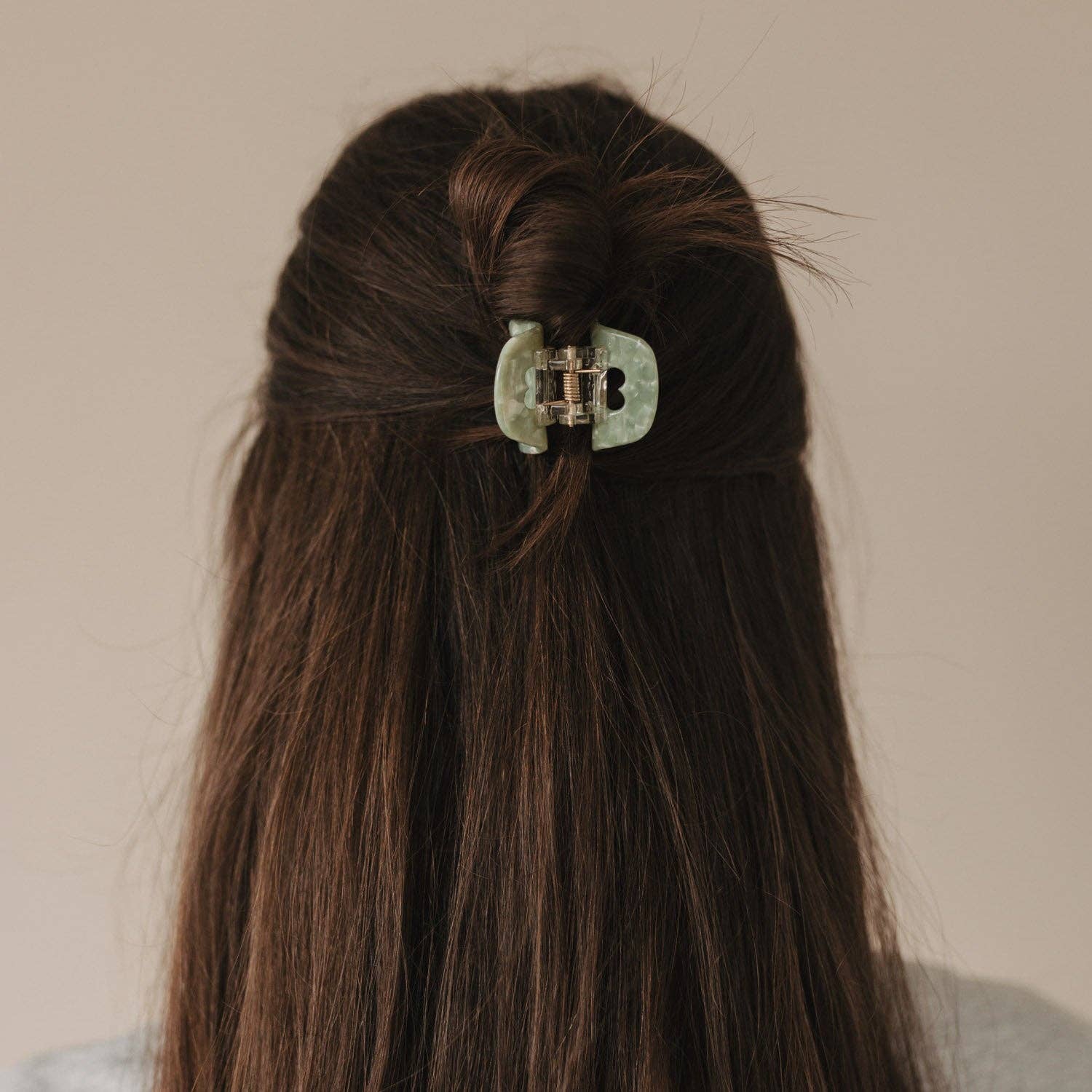 Haarspange klein Herz Jade