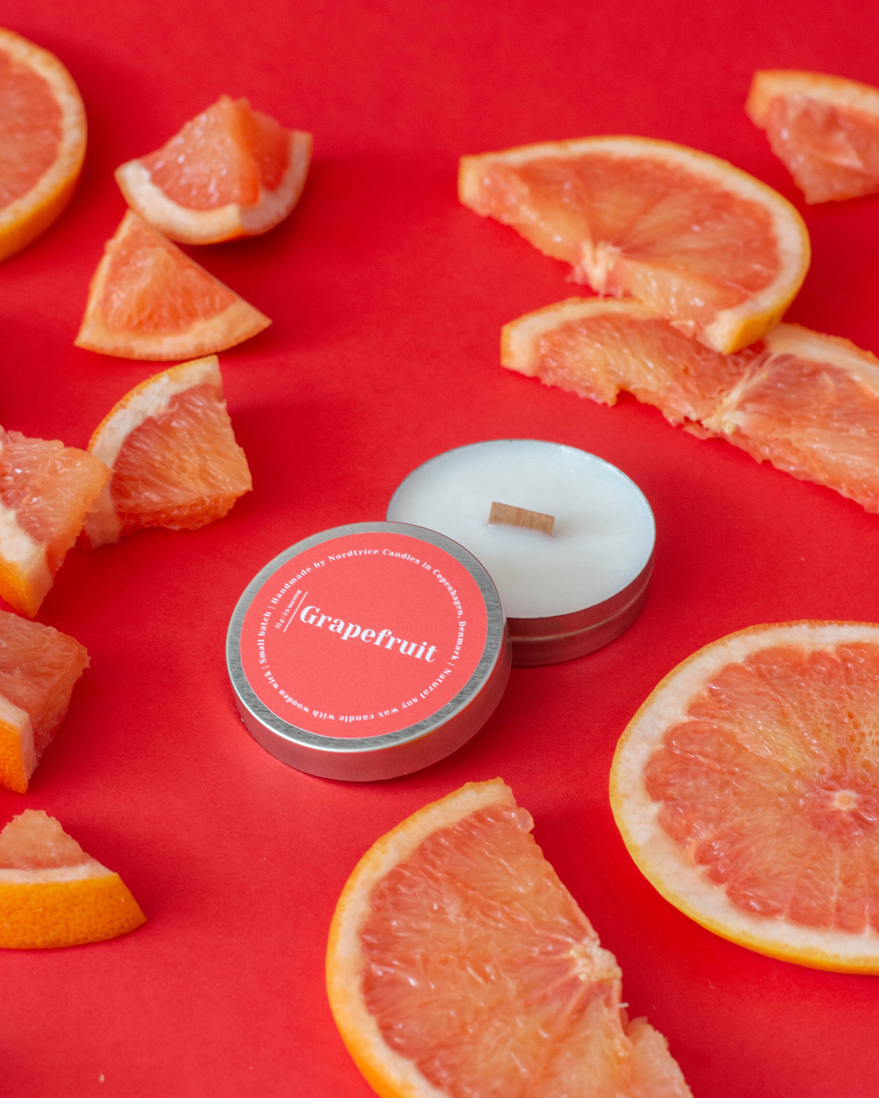 Mini-Duftkerzen aus Soja, Grapefruit & Granatapfel/Gin