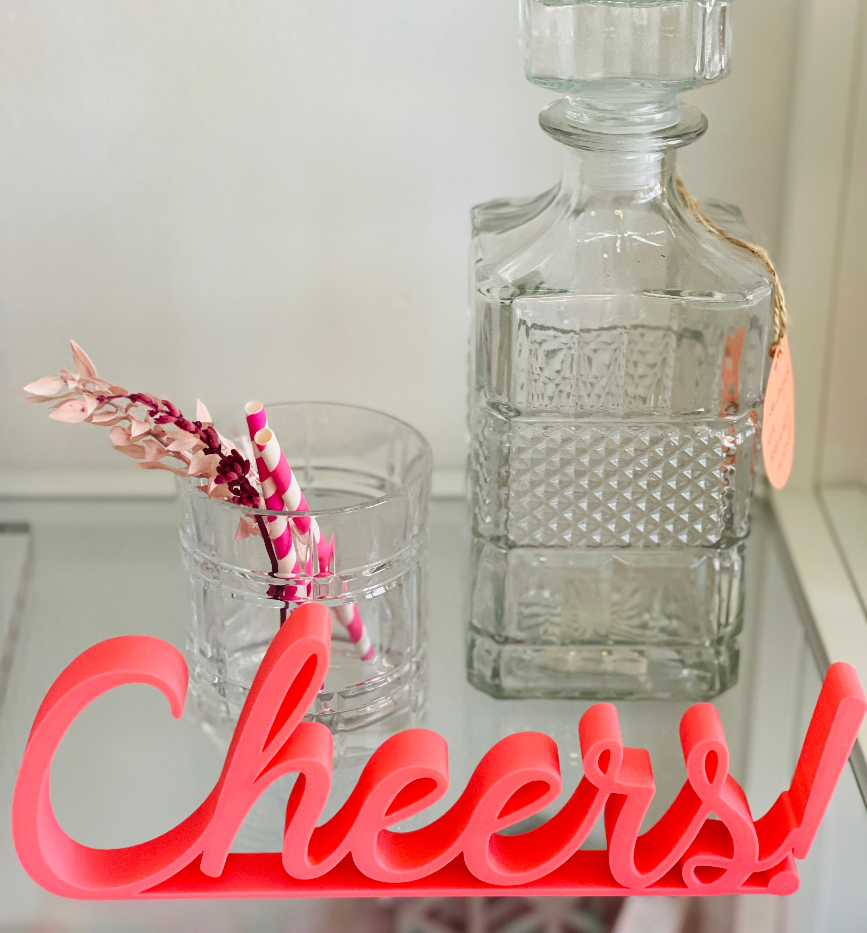 3D-Schriftzug "Cheers!", verschiedene Grössen & Farben