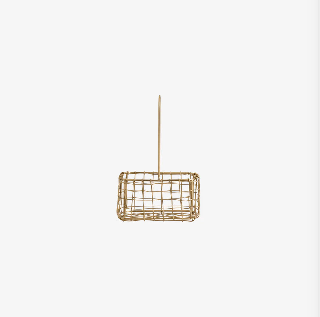 Aufbewahungskorb mit Griff, gold
