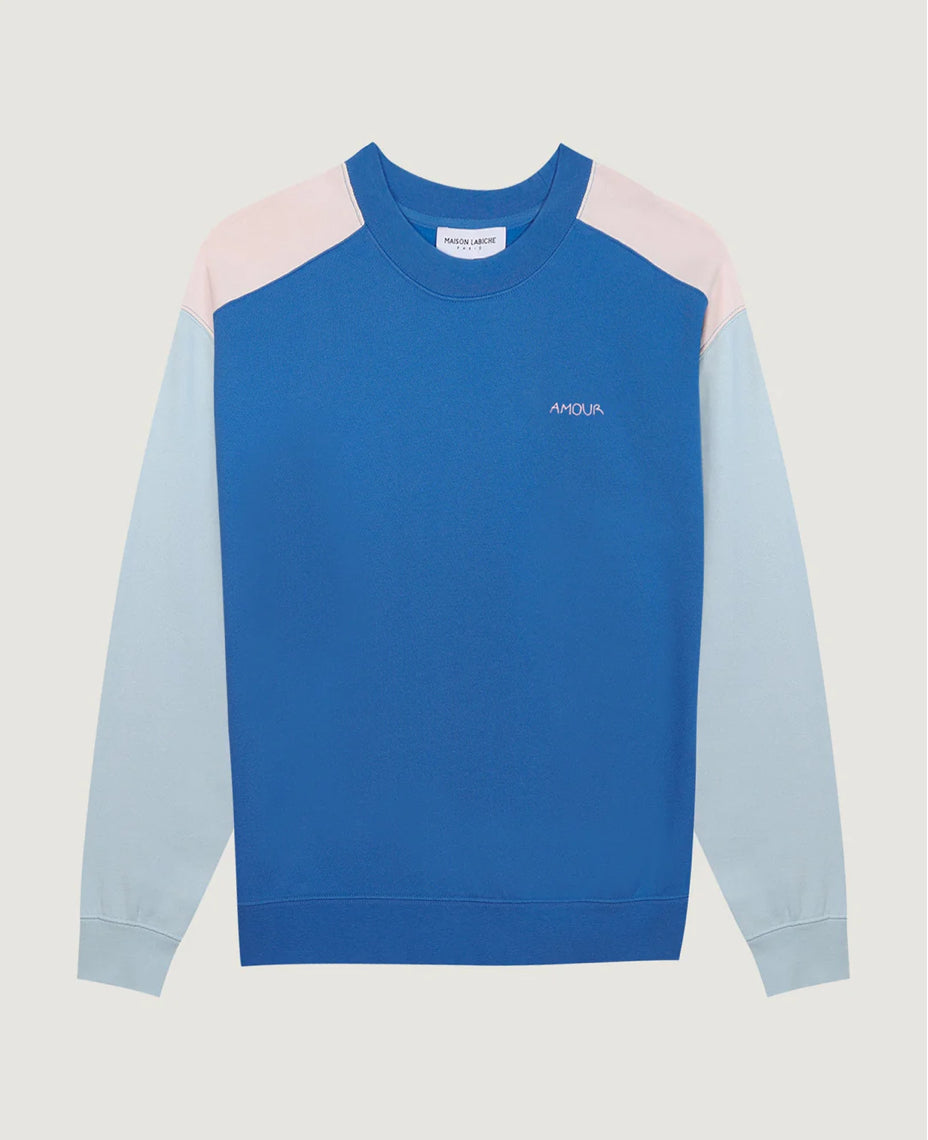 Sweatshirt, blau/rosa, verschiedene Größen
