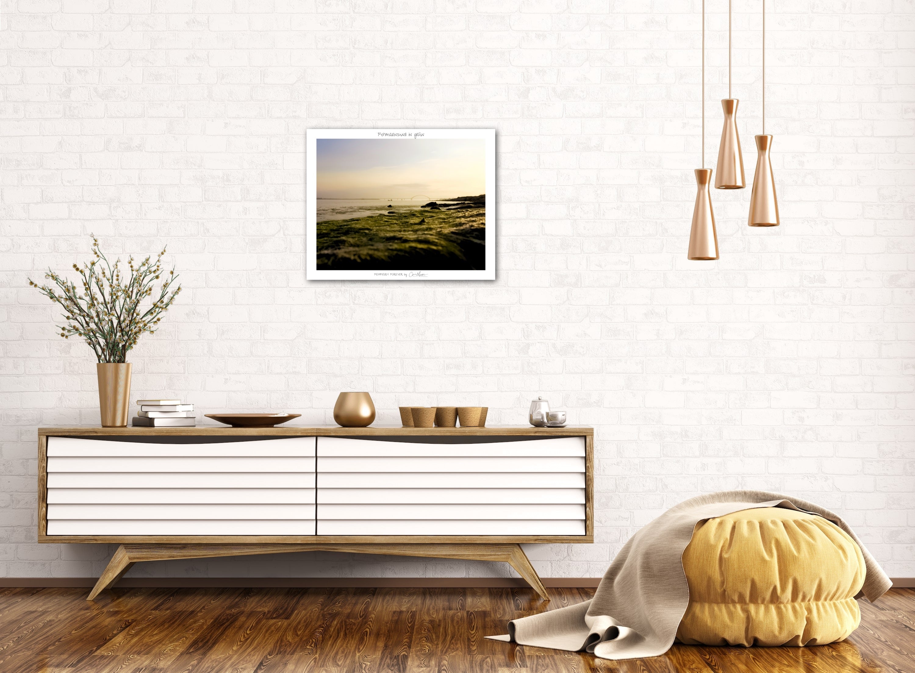 FEHMARNSUND IN GRÜN - Poster - FF, Querformat