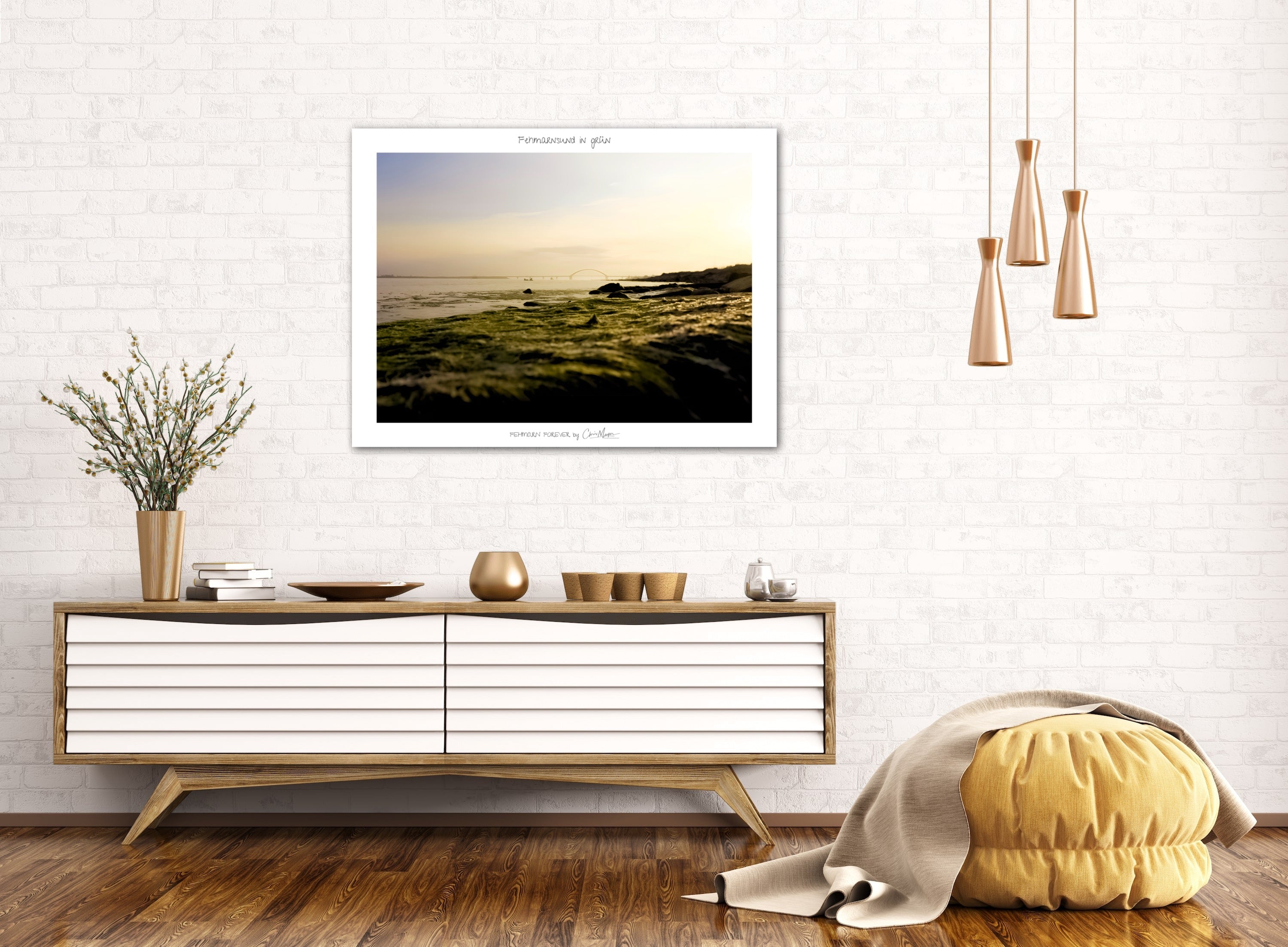 FEHMARNSUND IN GRÜN - Poster - FF, Querformat