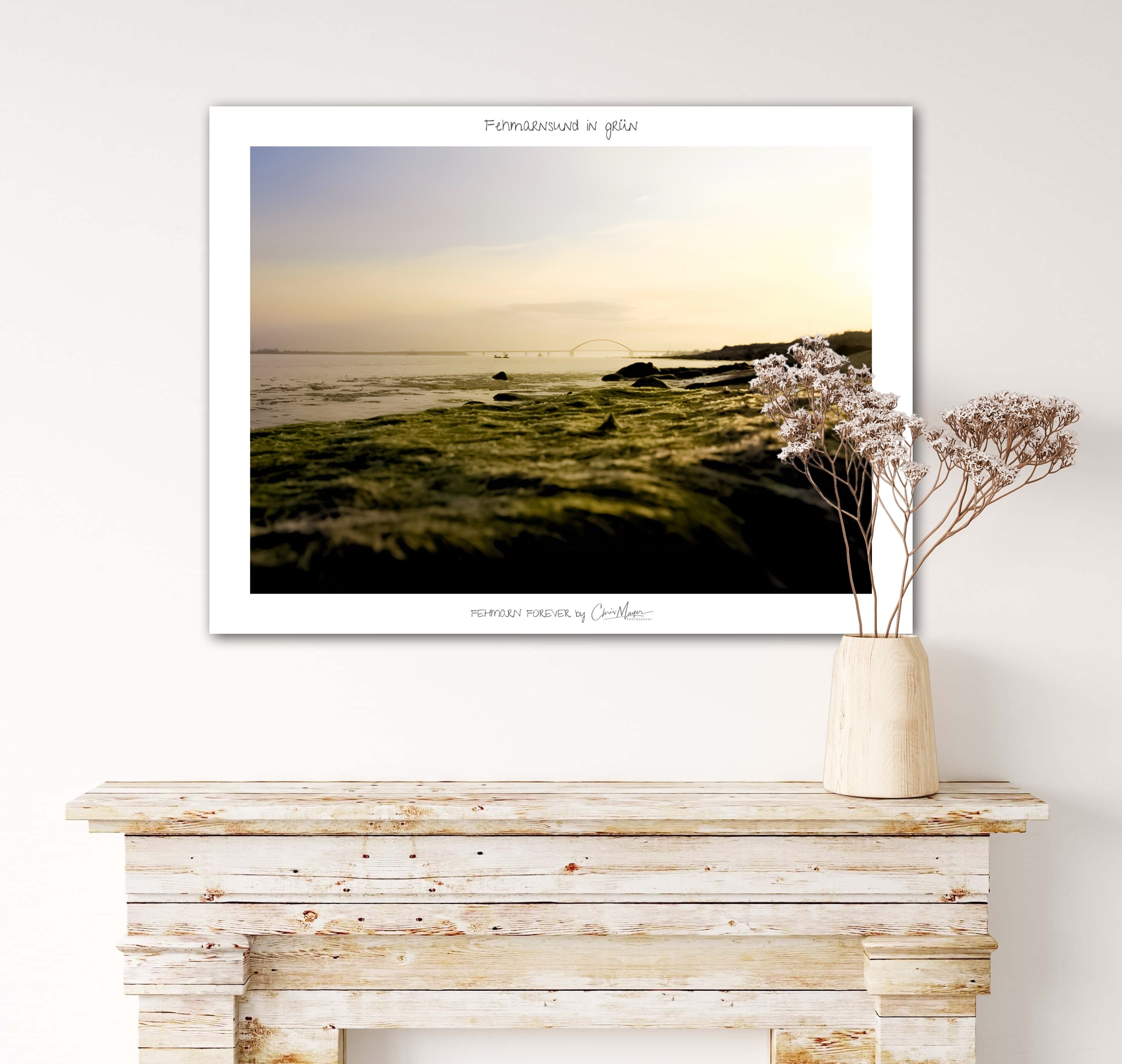 FEHMARNSUND IN GRÜN - Poster - FF, Querformat