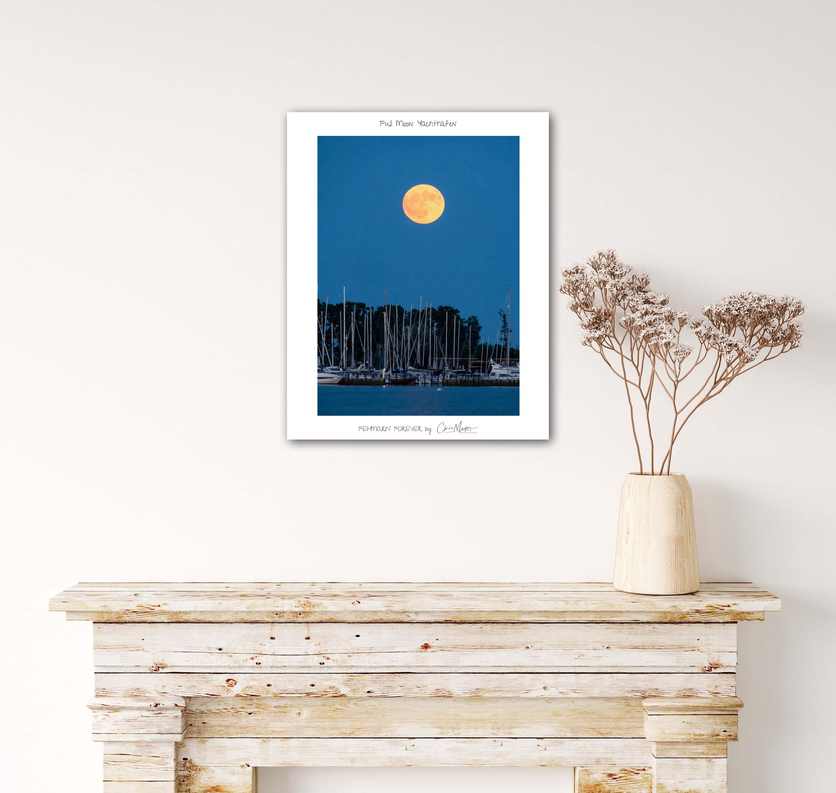 Full Moon Yachthafen - Poster - FF, Hochformat