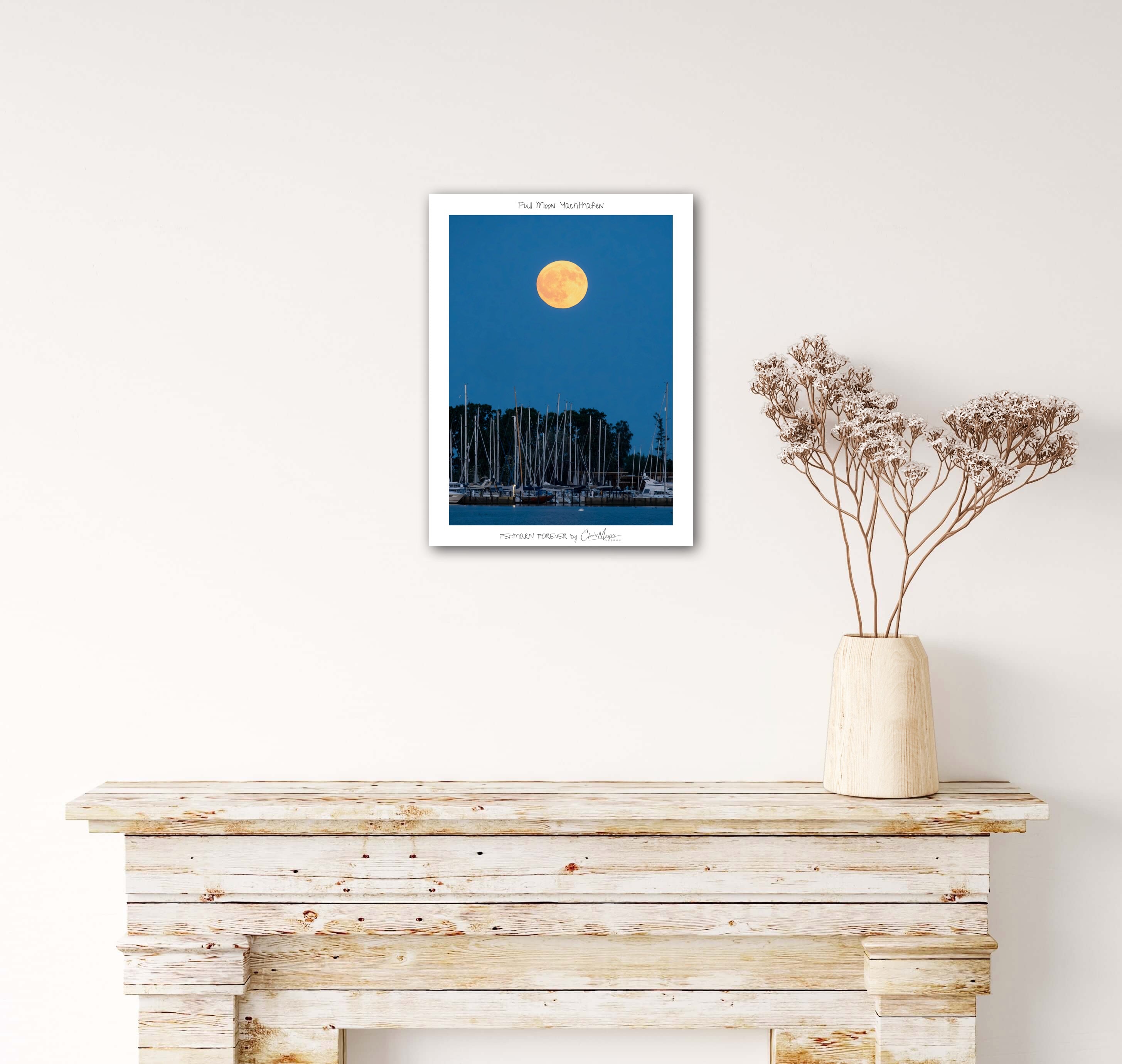 Full Moon Yachthafen - Poster - FF, Hochformat