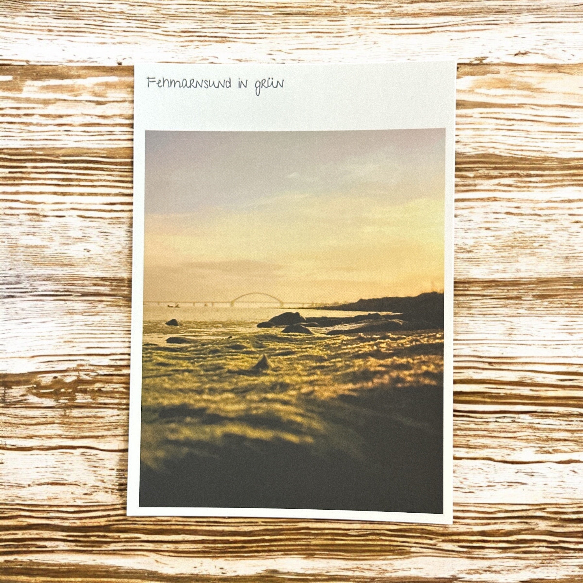 Postkarte "Fehmarnsund in grün"