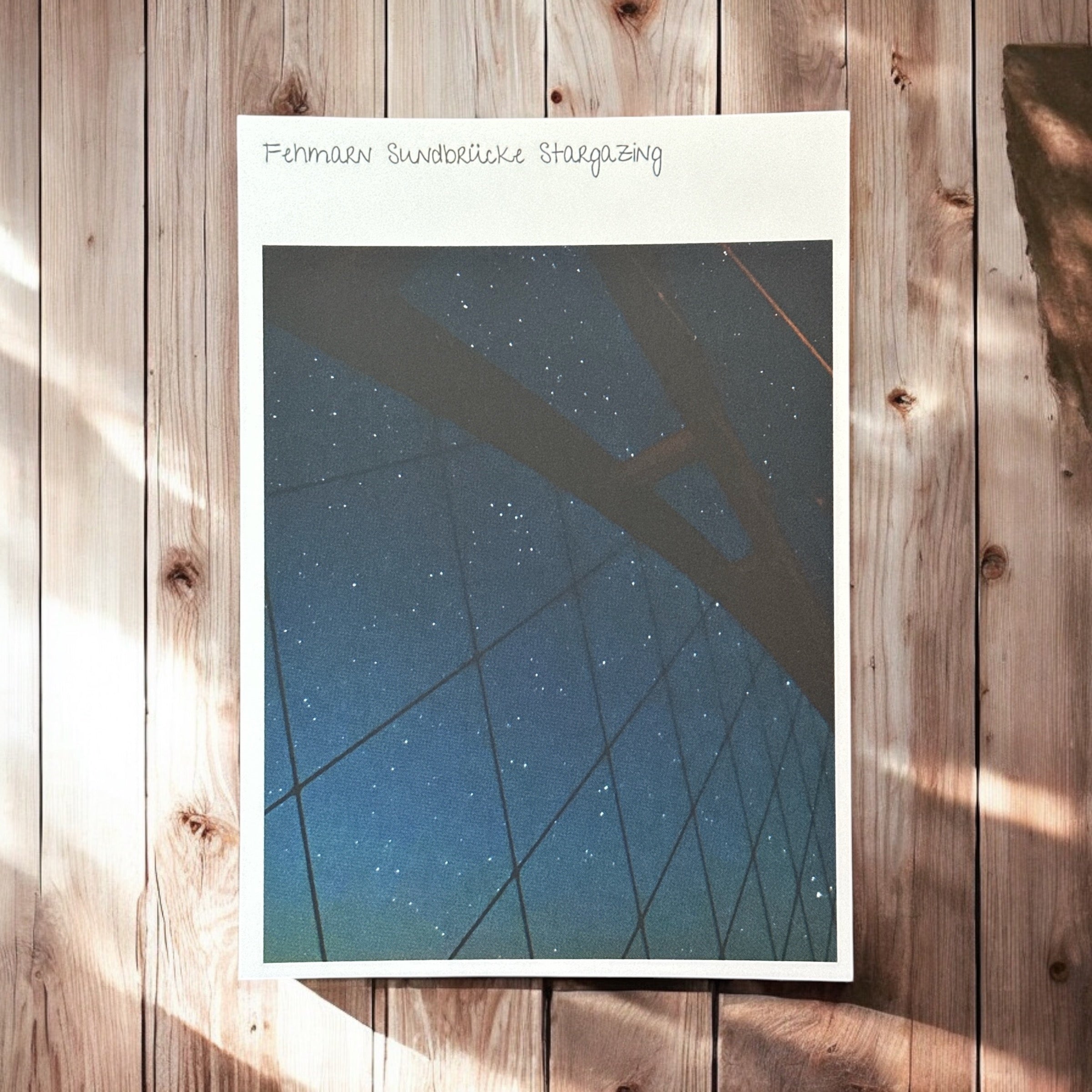 Postkarte "Fehmarn Sundbrücke stargazing"
