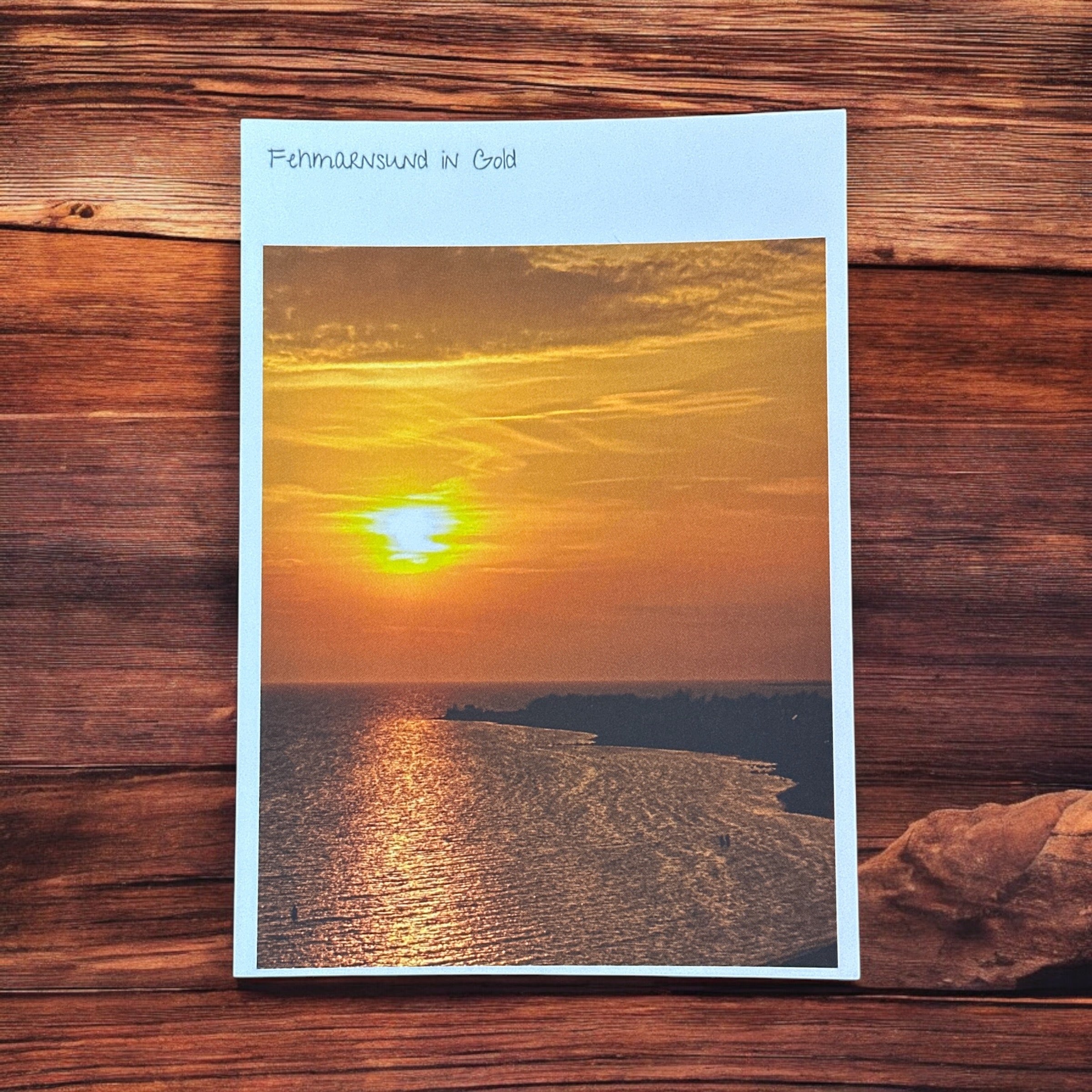 Postkarte "Fehmarnsund in Gold"