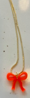 Halskette gold, Schleife, verschiedene Farben