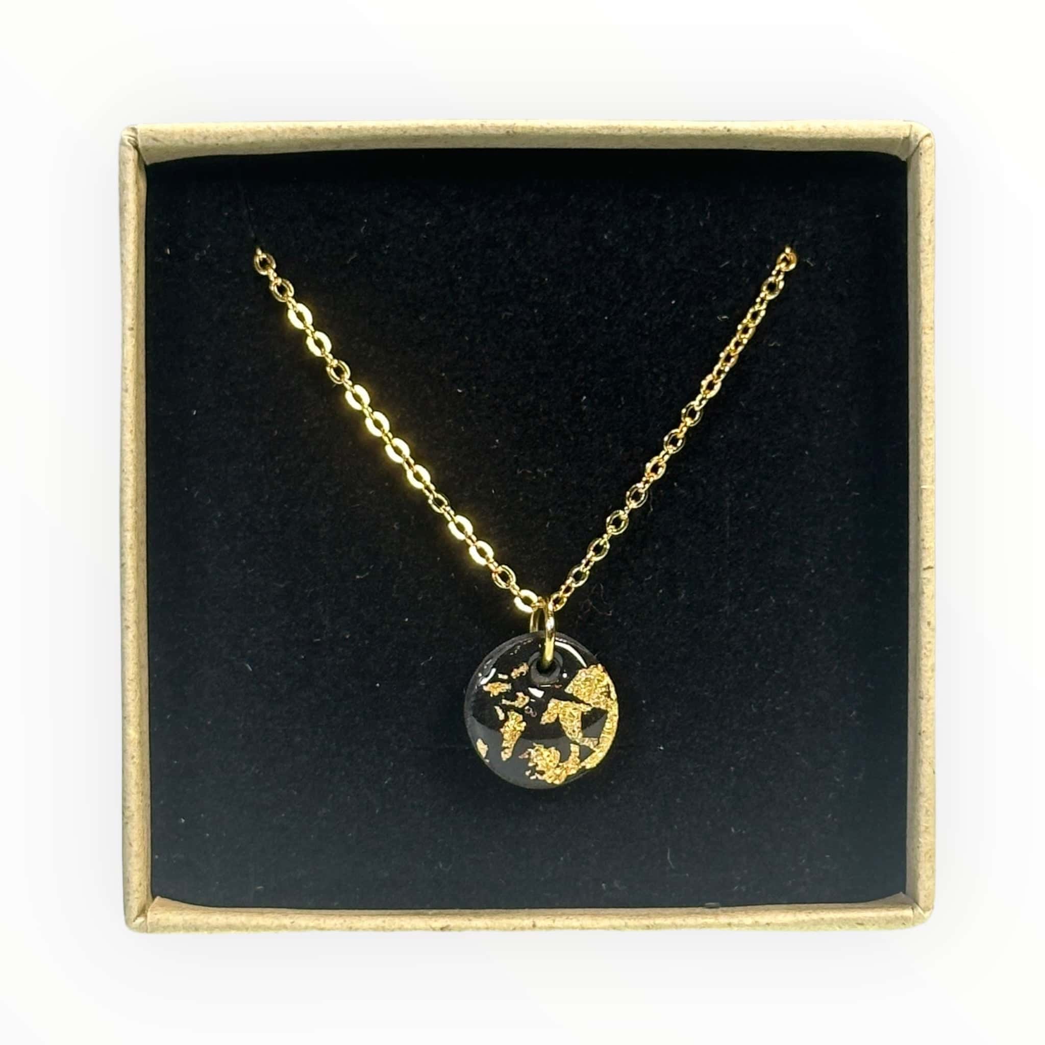 Halskette, schwarz/gold