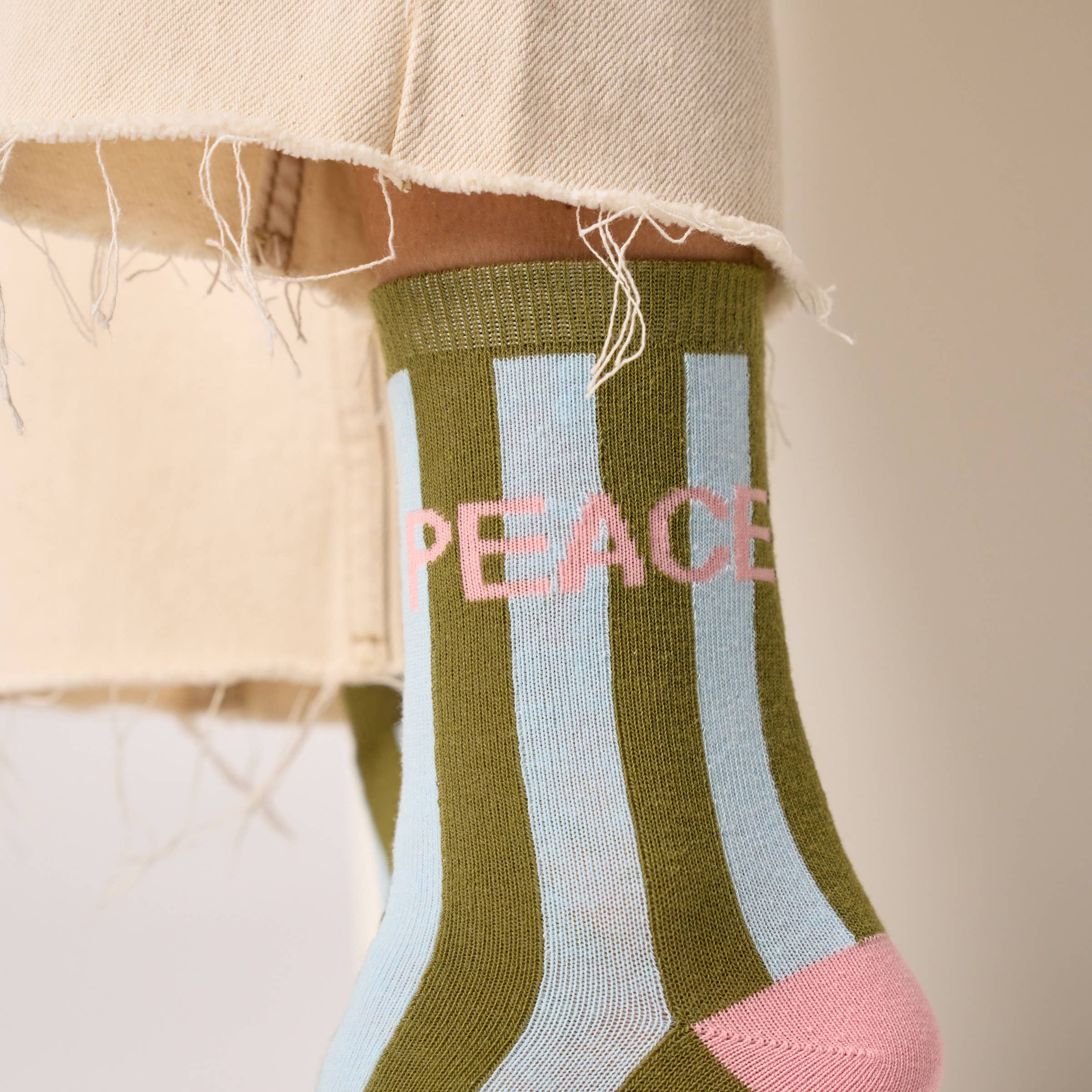 Socken, gestreift - navy/blau- Peace