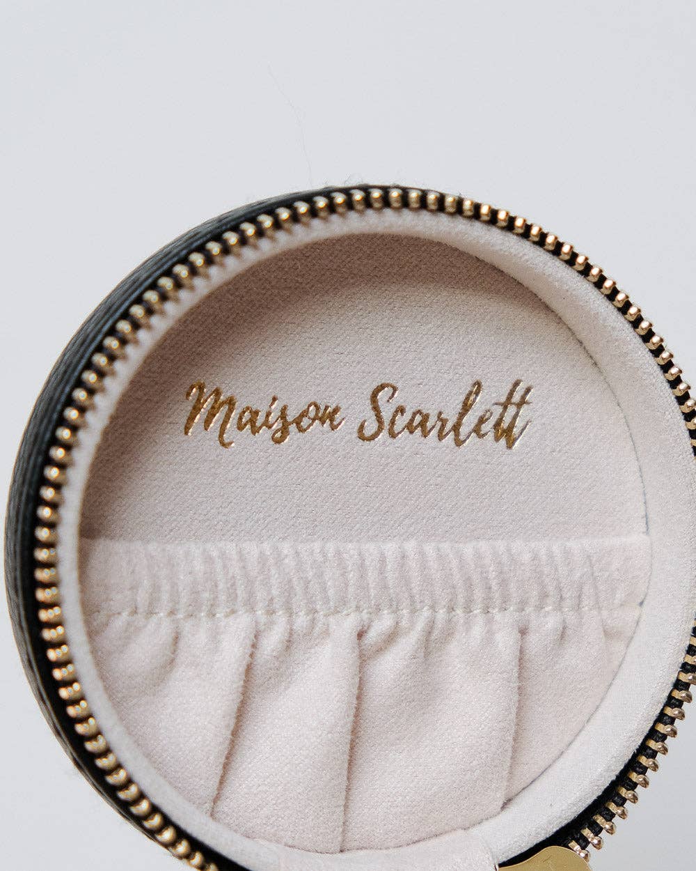 Schmuck-Reisebox, rund, aus PU-Leder