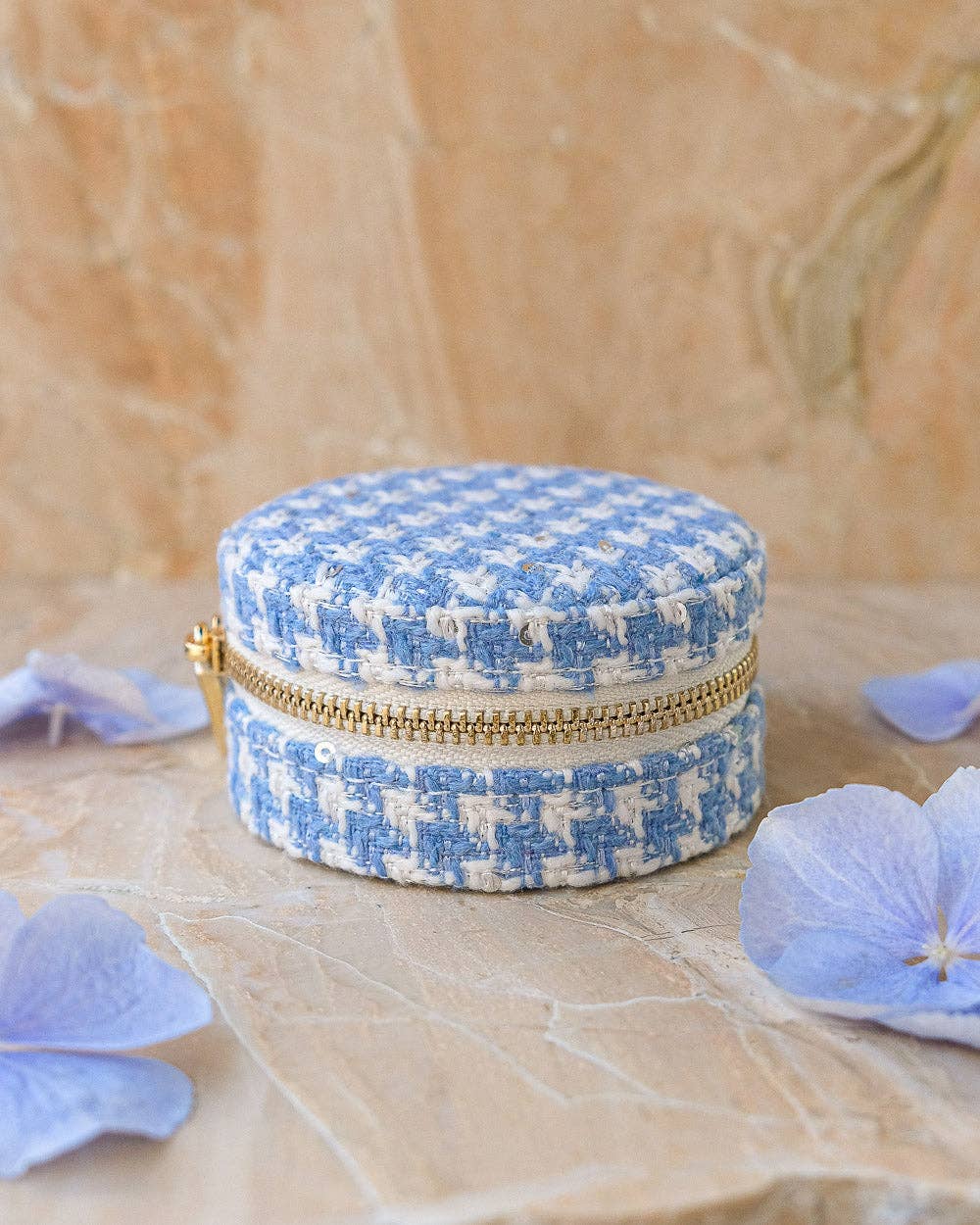 Reise-Schmuckkästchen im Hahnentrittmuster