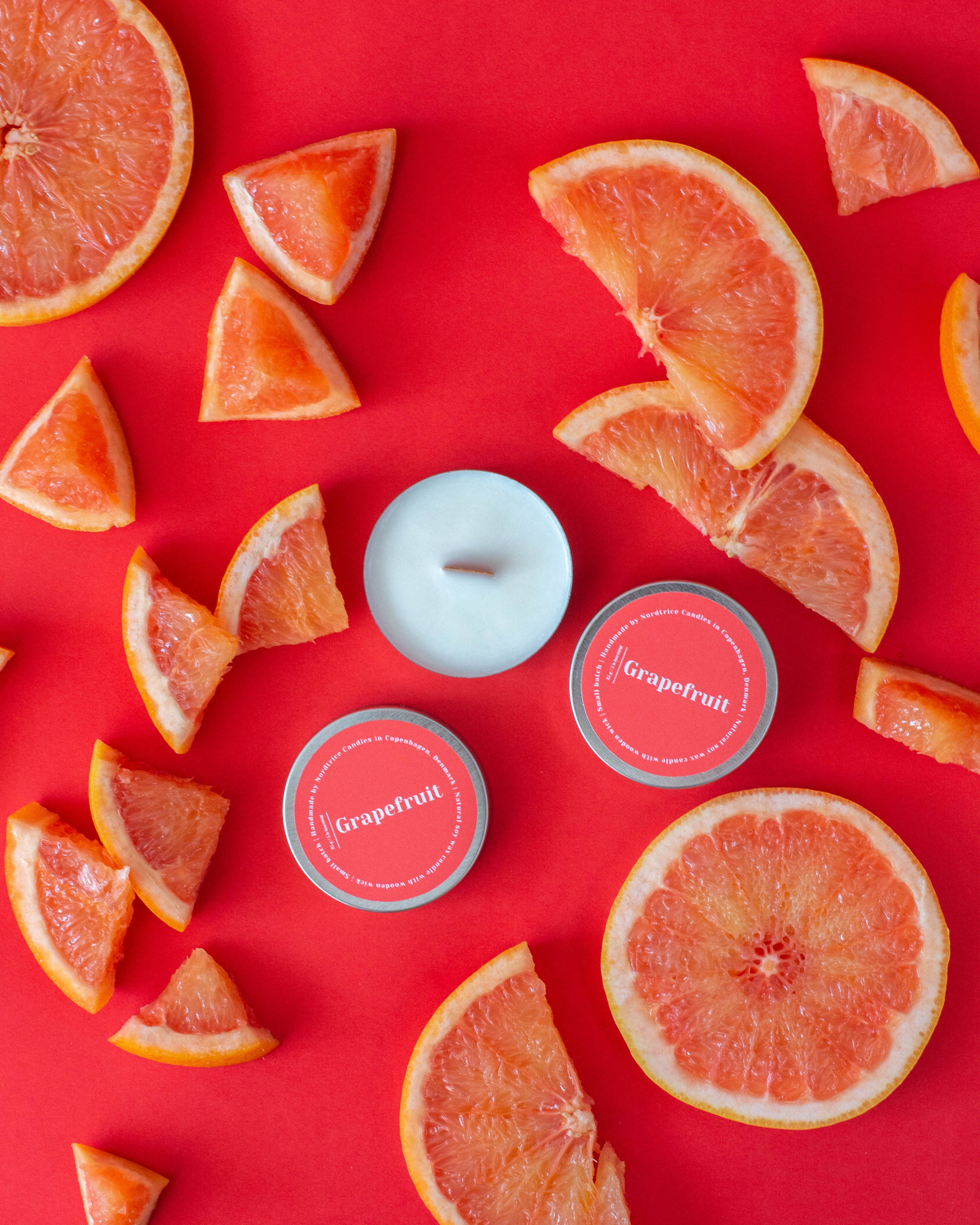 Mini-Duftkerzen aus Soja, Grapefruit & Granatapfel/Gin