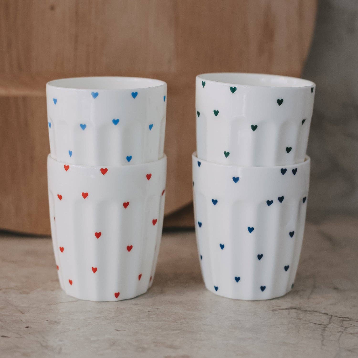 Becher kleine Herzen hellblau