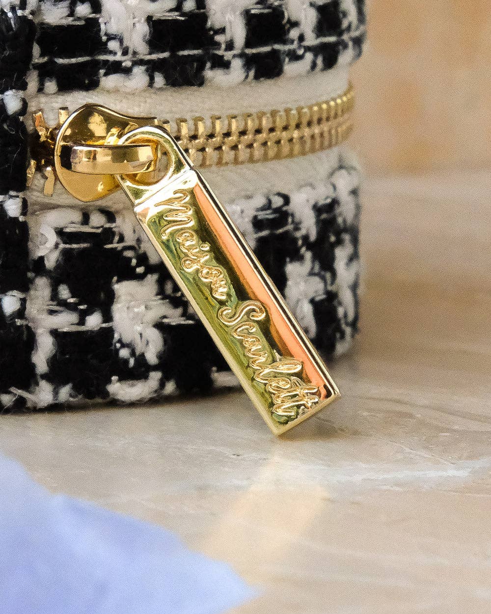 Reise-Schmuckkästchen im Hahnentrittmuster