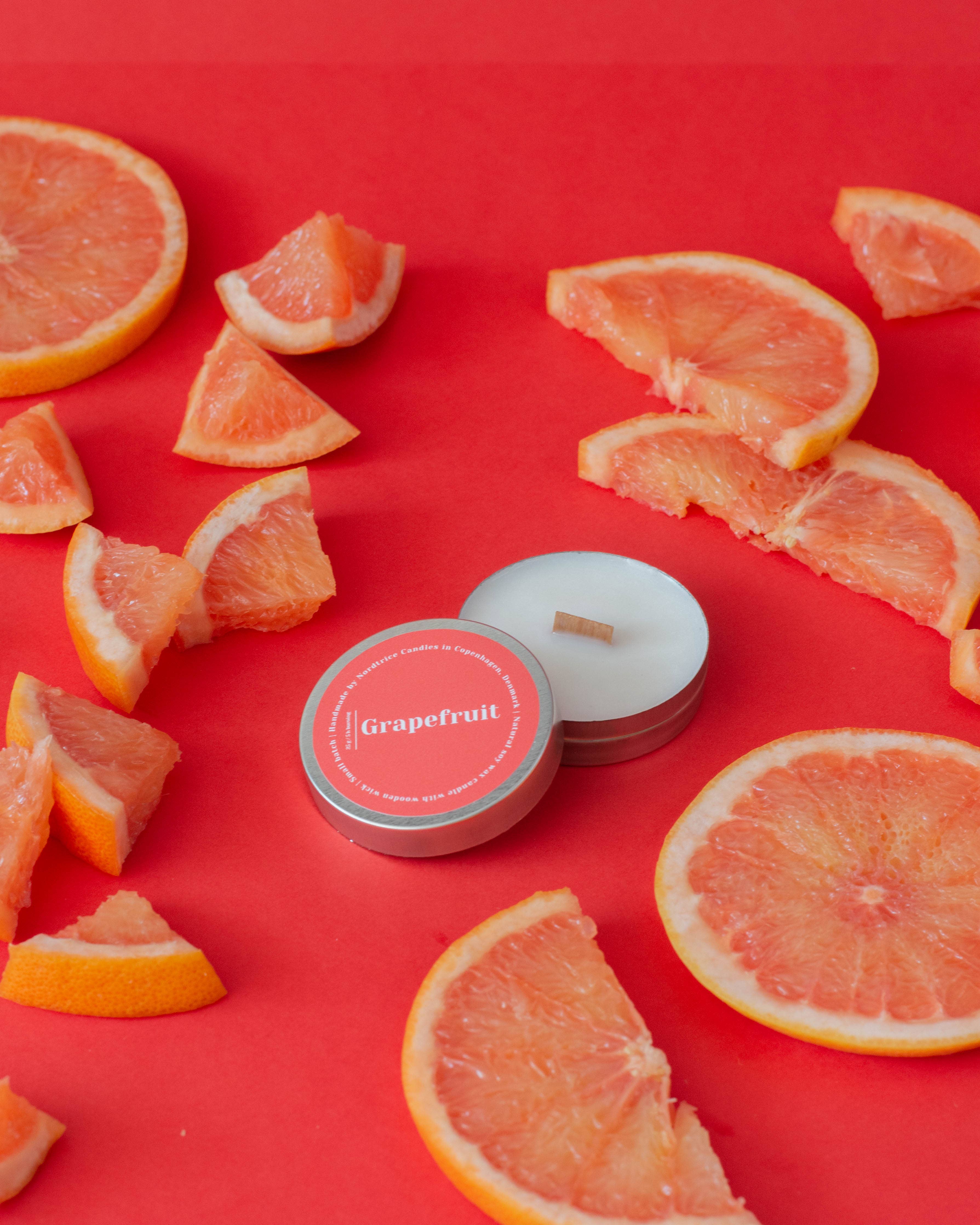 Mini-Duftkerzen aus Soja, Grapefruit & Granatapfel/Gin