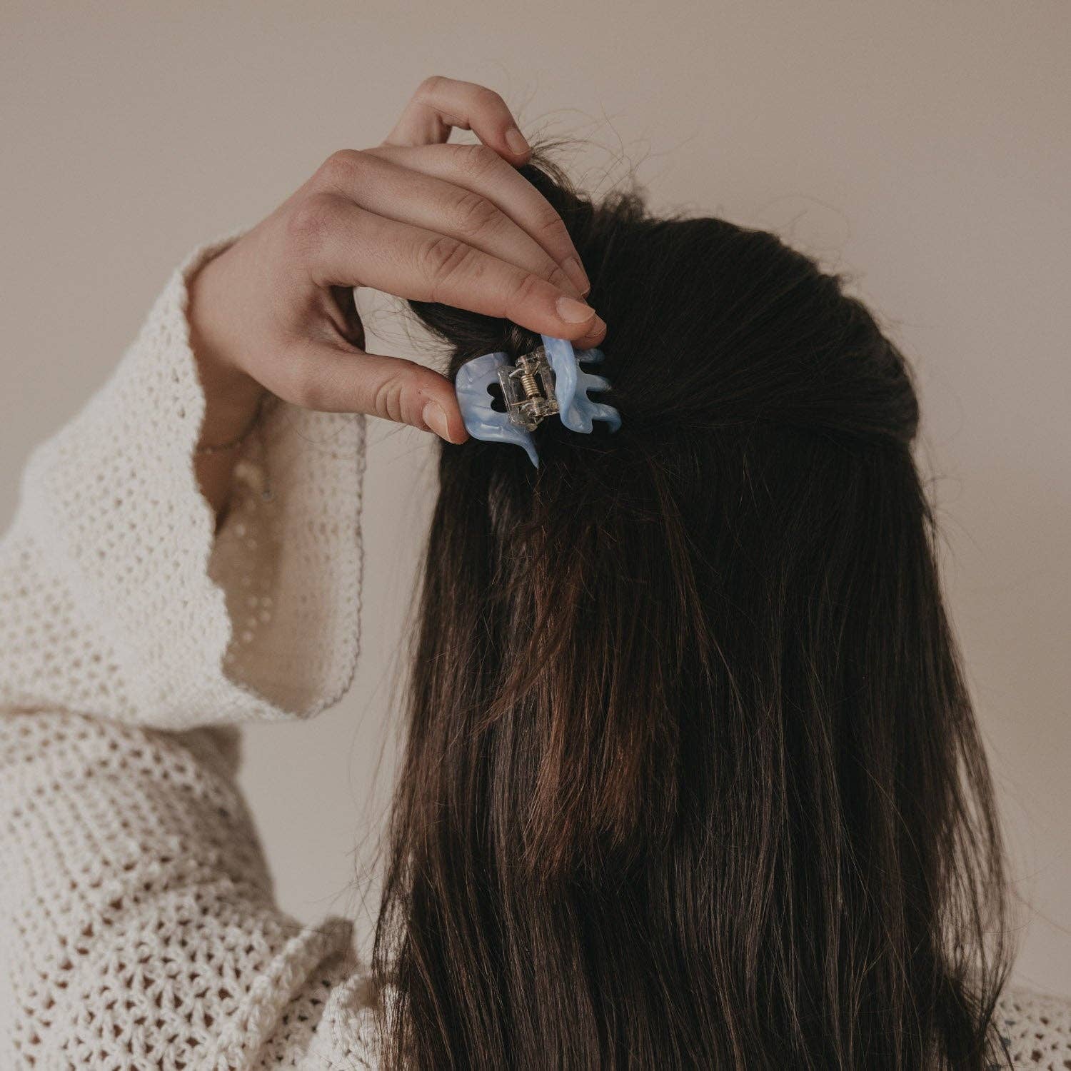 Haarspange klein Herz Sky