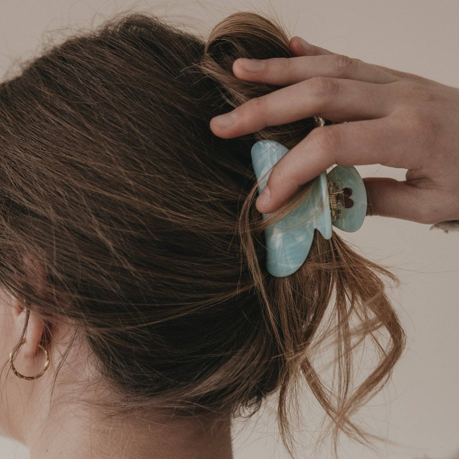 Haarspange groß Herz Mint