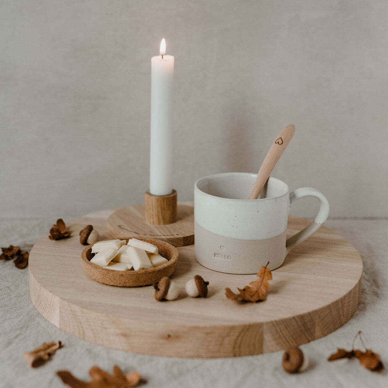 Eulenschnitt, Kerzenbrett "Merry Christmas", 32 cm